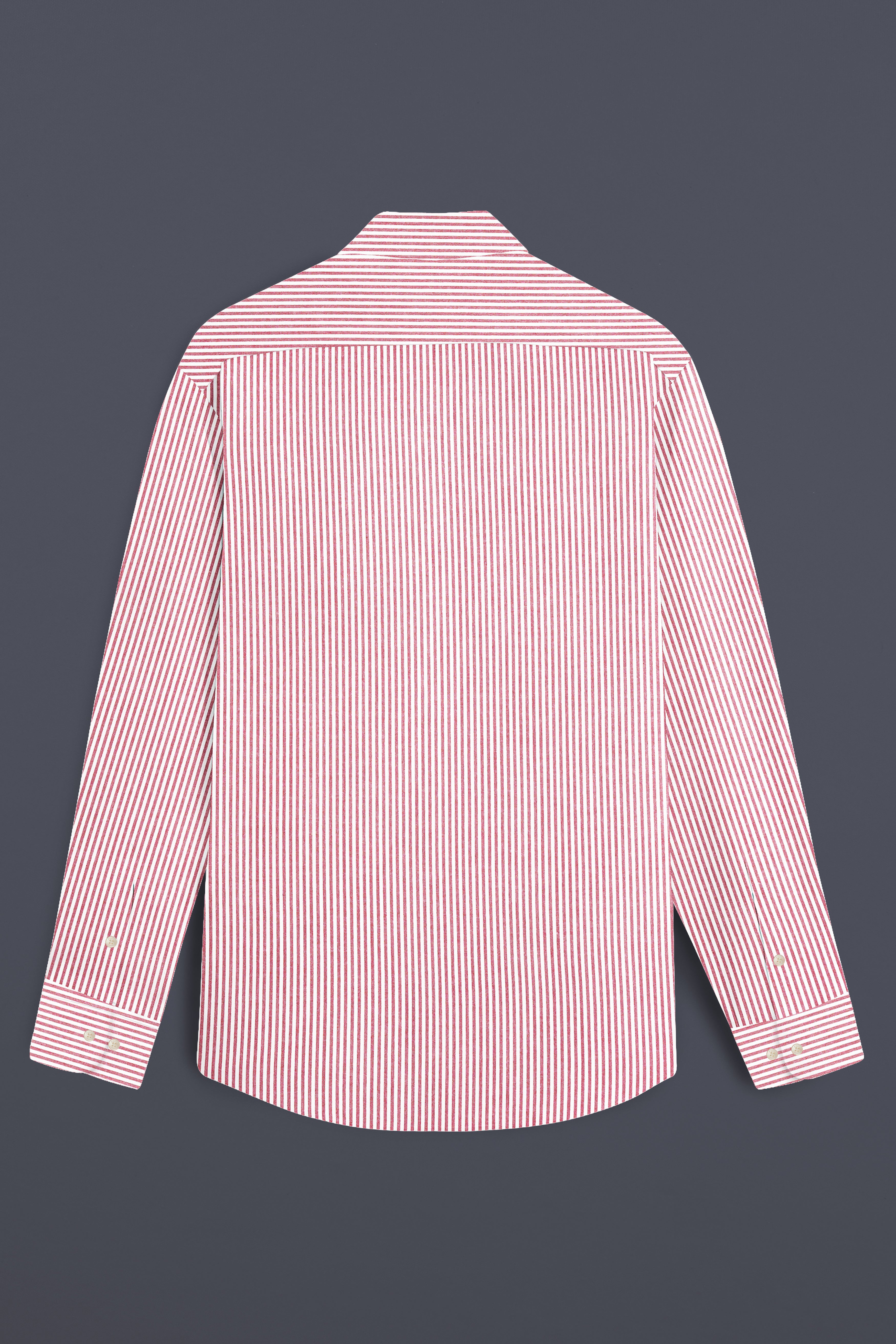 Rose Quartz-Cadillac Pink And Bright White Striped Oxford Premium Cotton Shirt