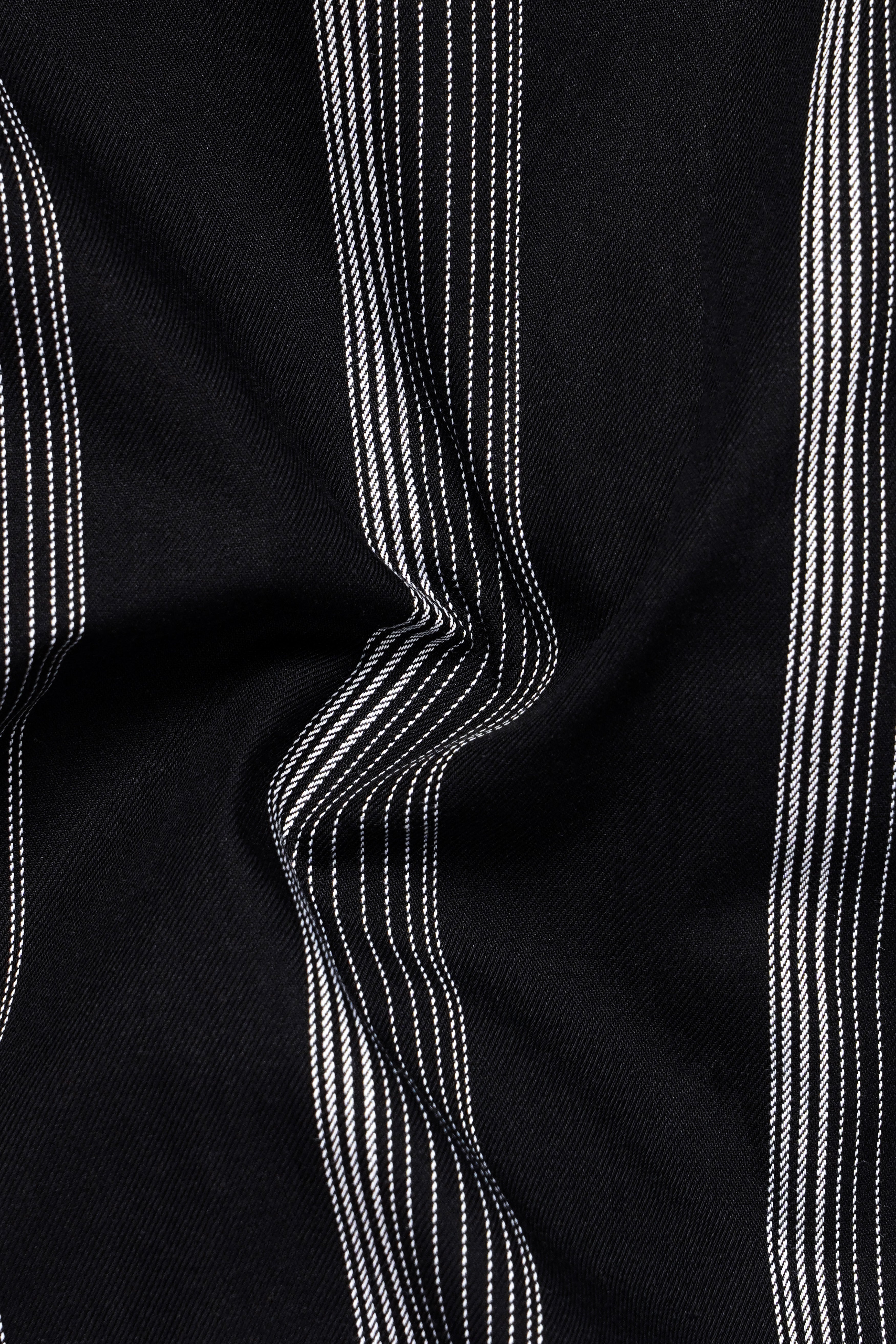 Onyx-Jade Black Striped Oxford Premium Cotton Shirt