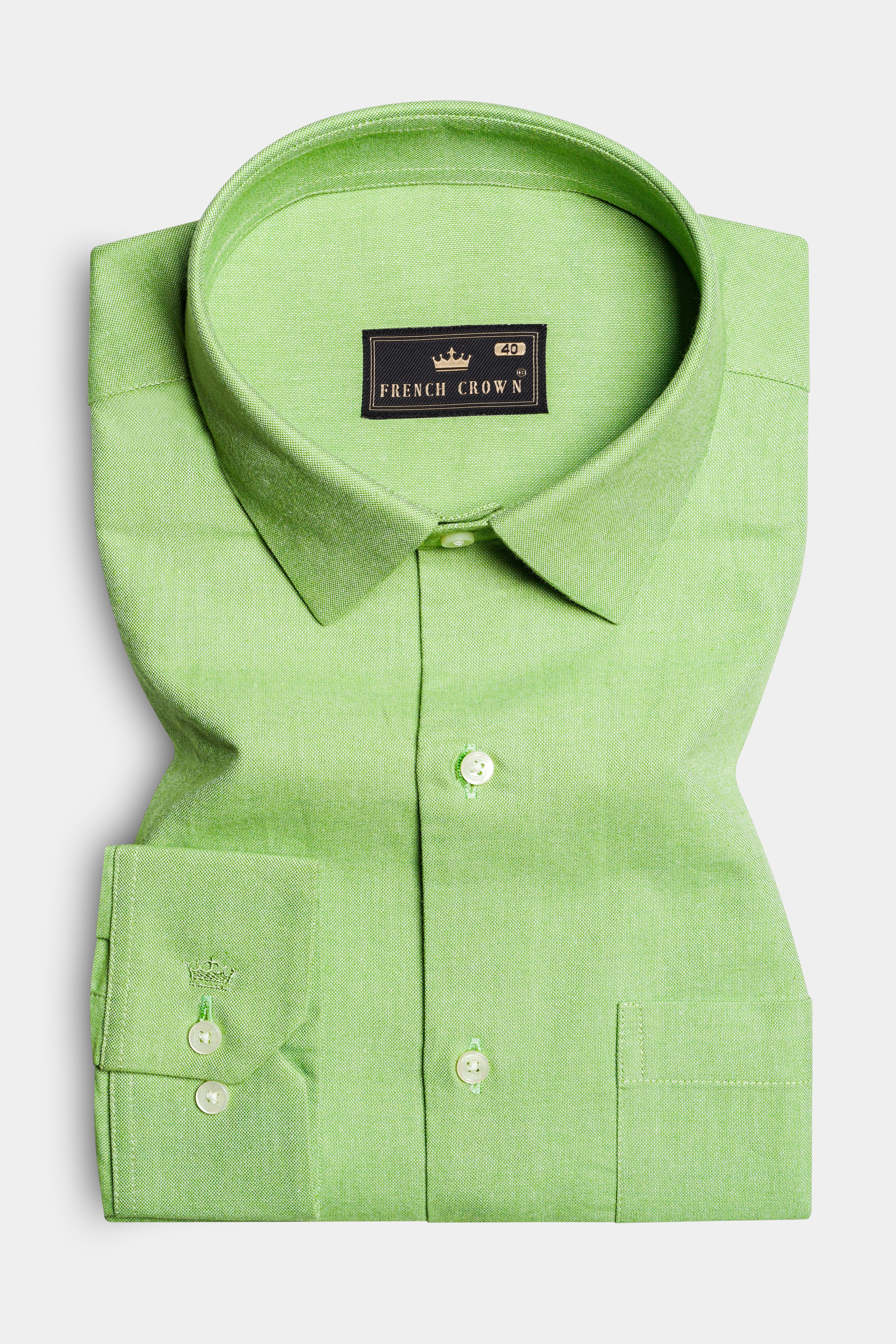 Swamp Green Solid Royal Oxford Shirt