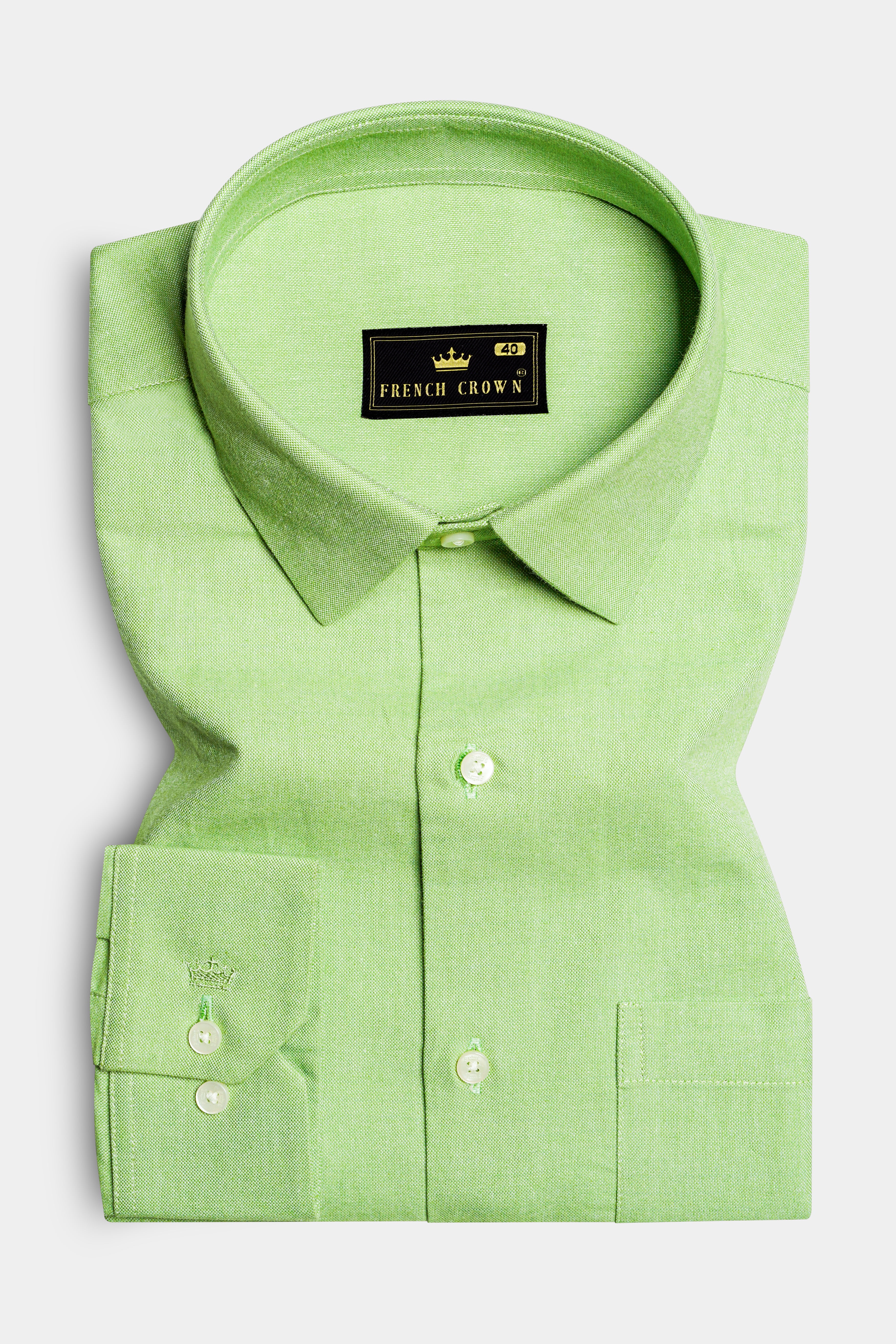 Swamp Green Solid Royal Oxford Shirt