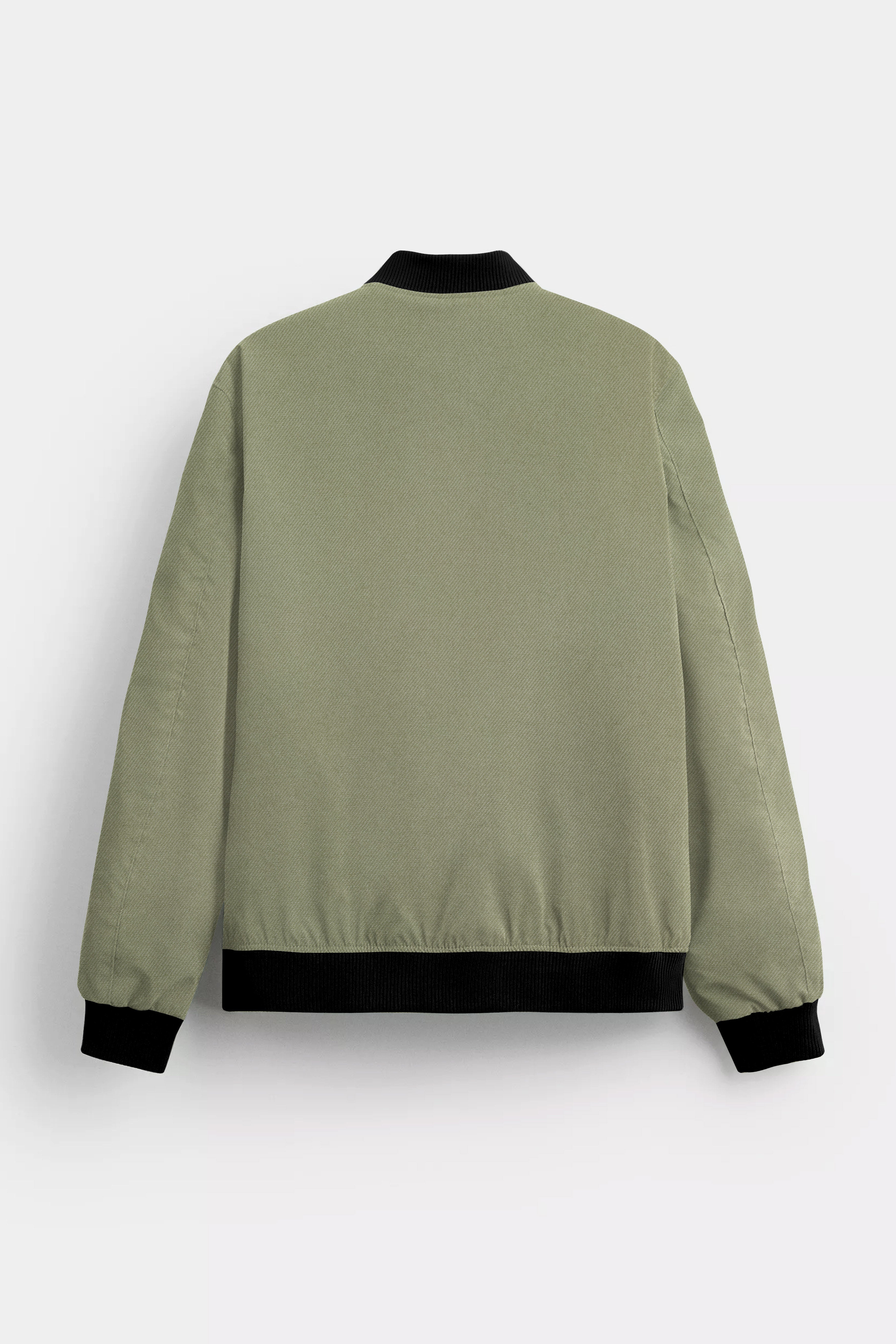 VerdantFly-Finch Green Solid Premium Giza Cotton Bomber Jacket