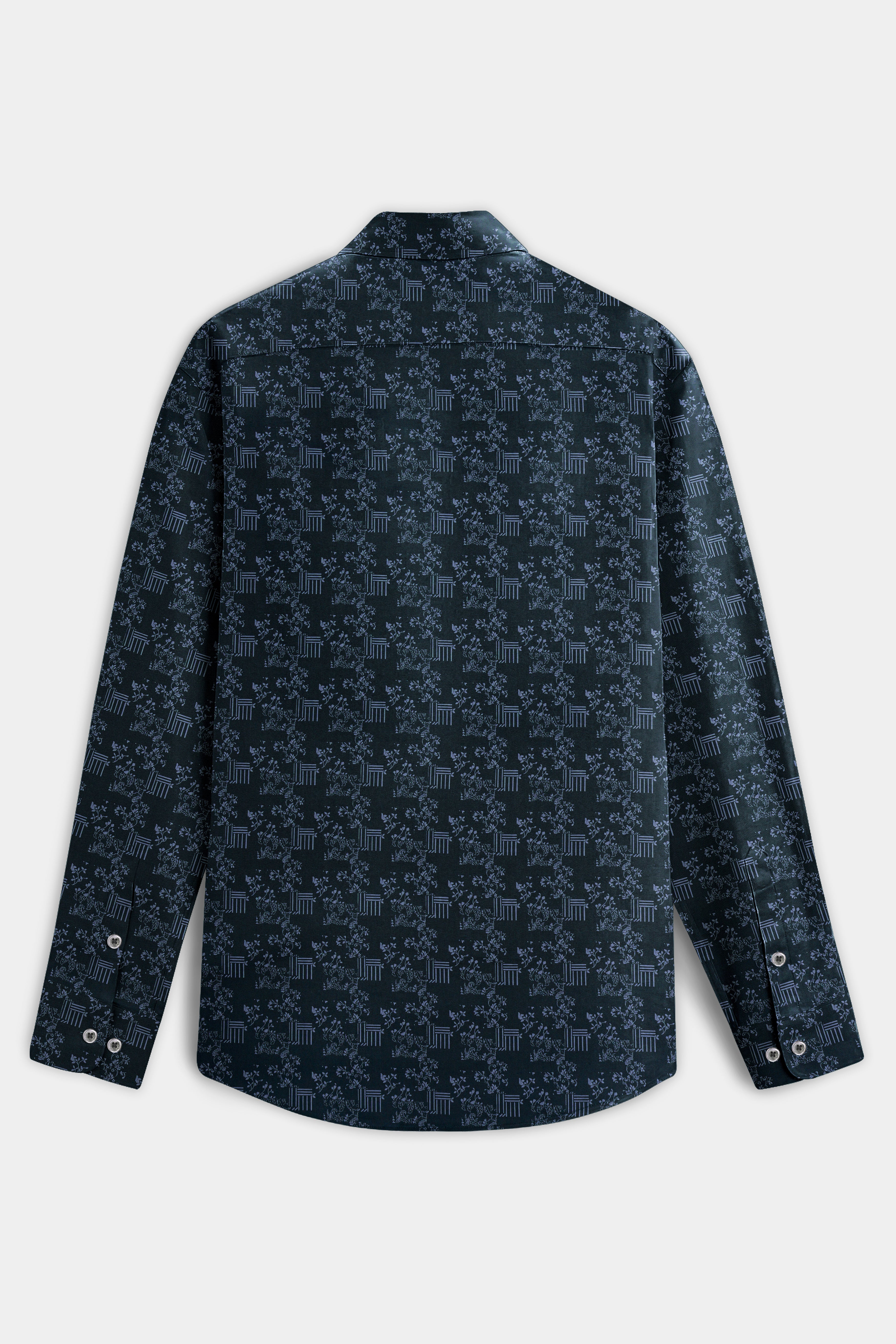 AzuraFlora-Blue Floral Printed Super Soft Premium Cotton Shirt