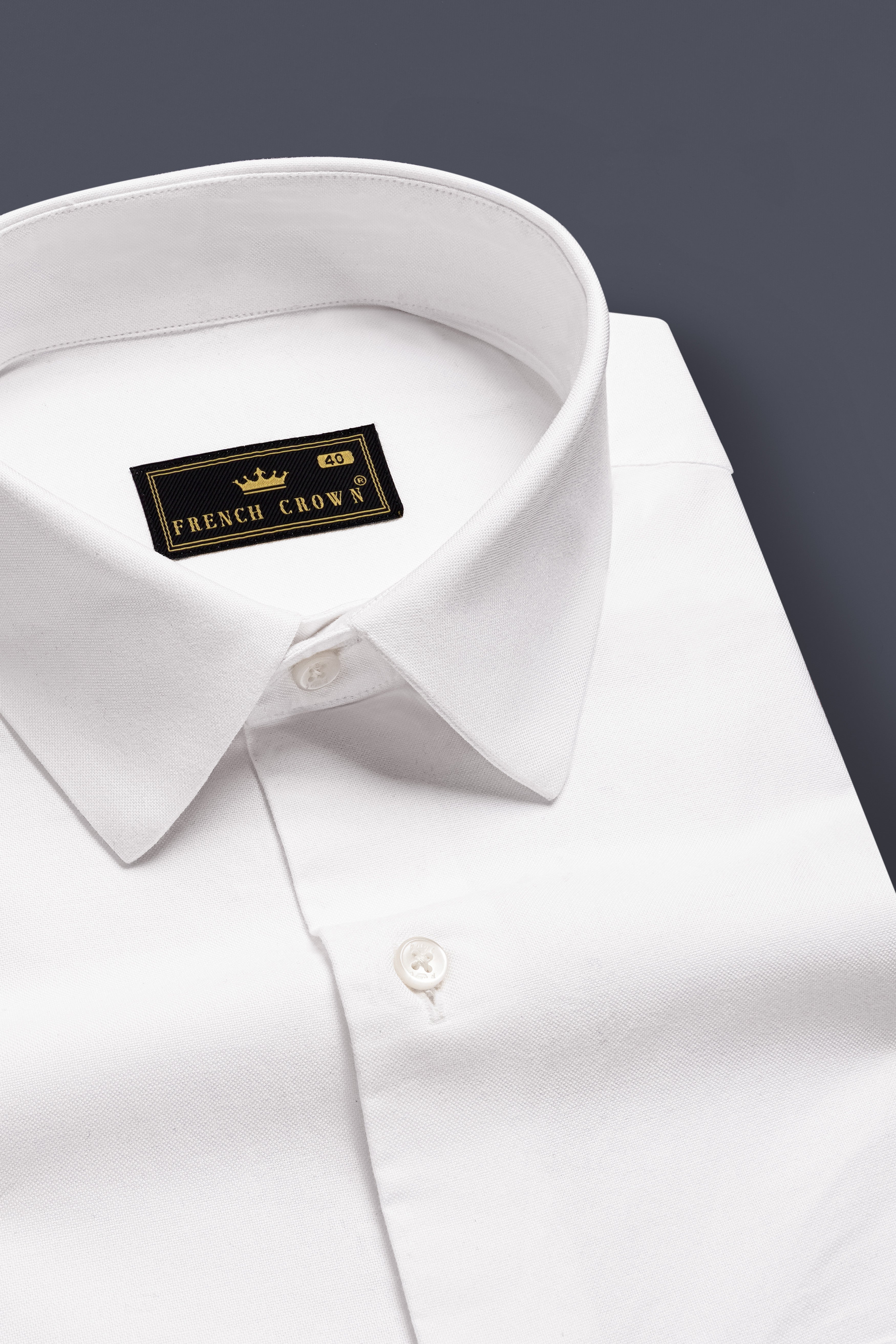 IvoryCraft-Bright White Solid Oxford Premium Cotton Shirt