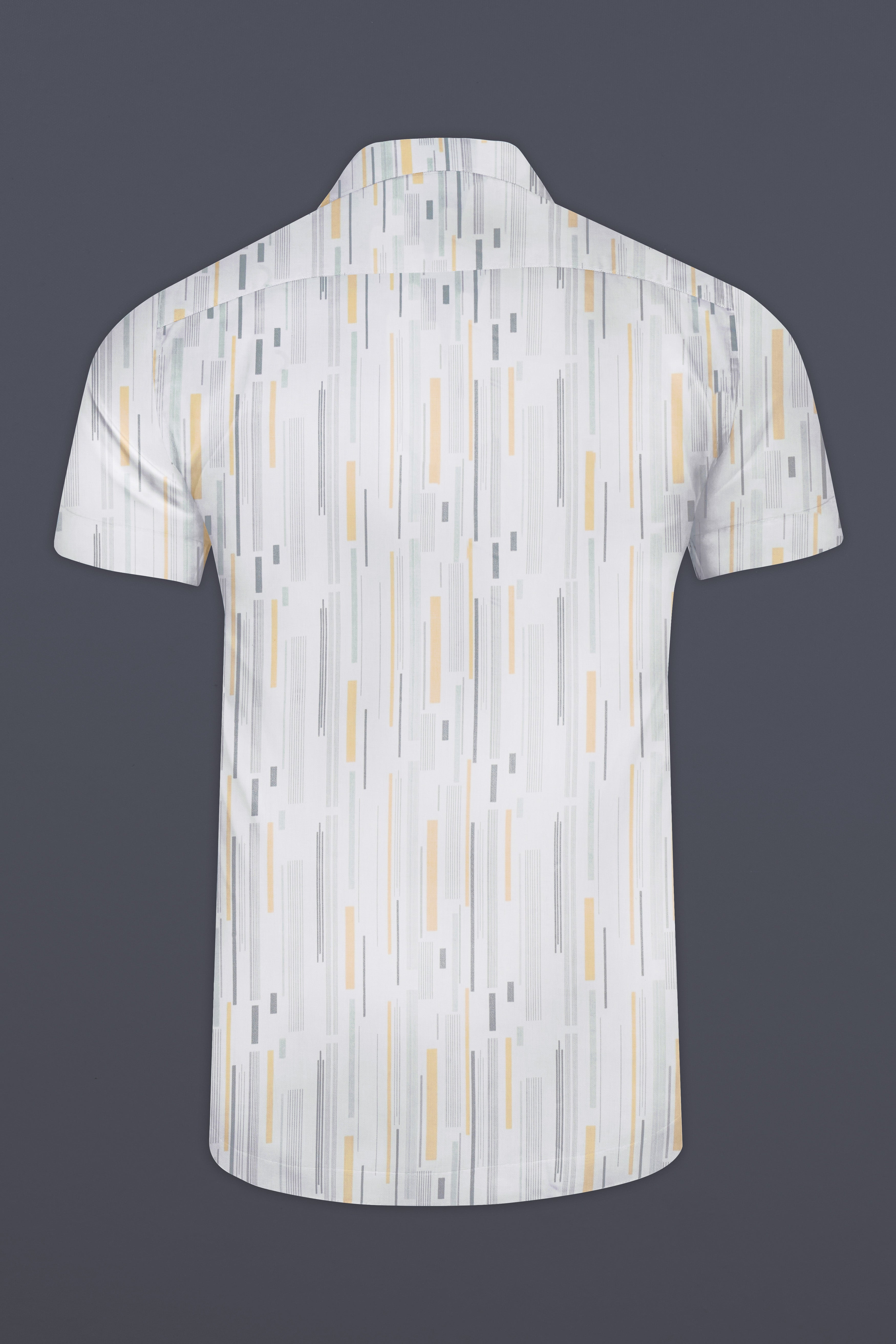 Golden Glow-Bright White And Harvest Yellow Printed Super Soft Premium Cotton Shirt