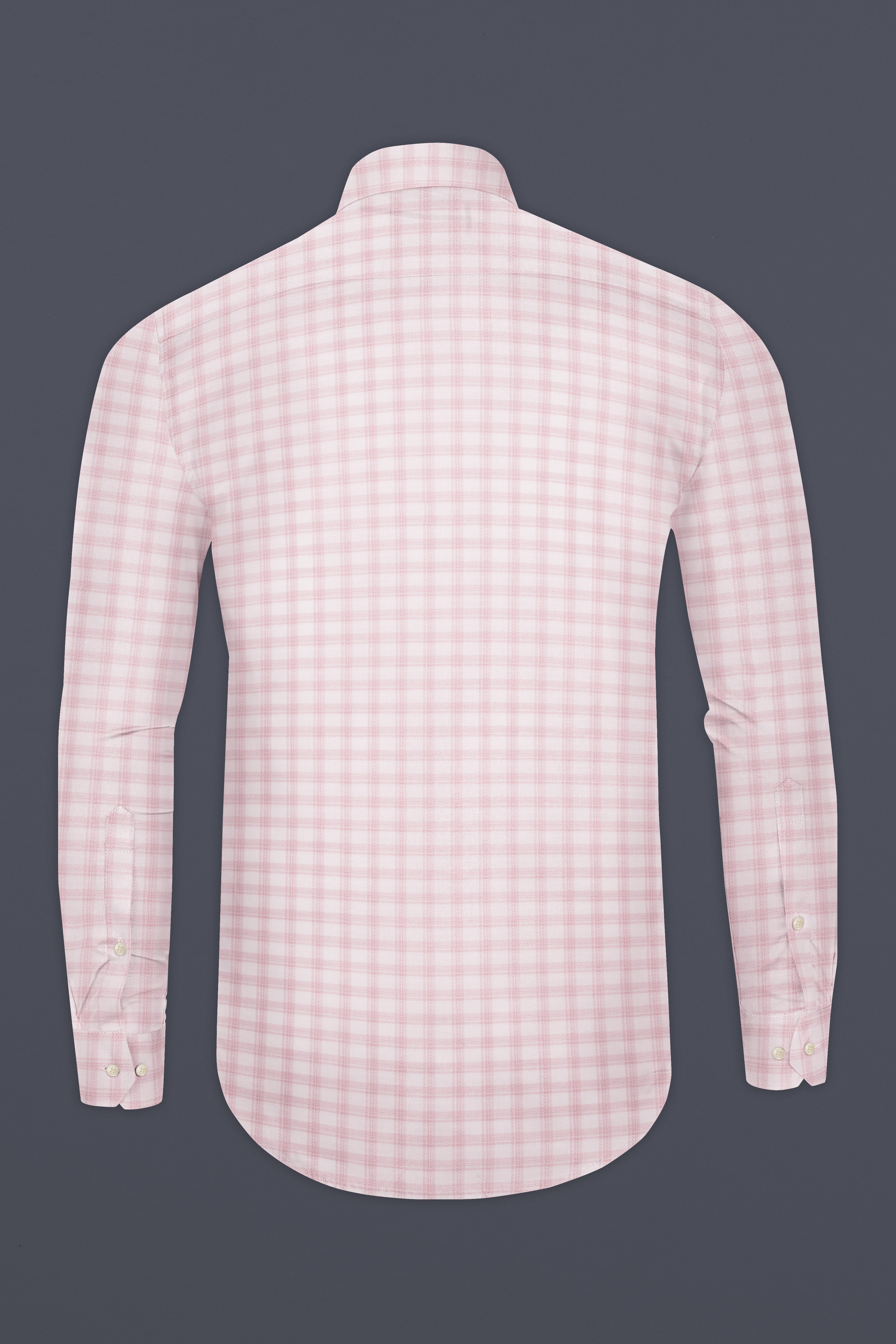 RosyTapestry-Bizarre pink Plaid Jacquard Textured Premium Cotton Shirt