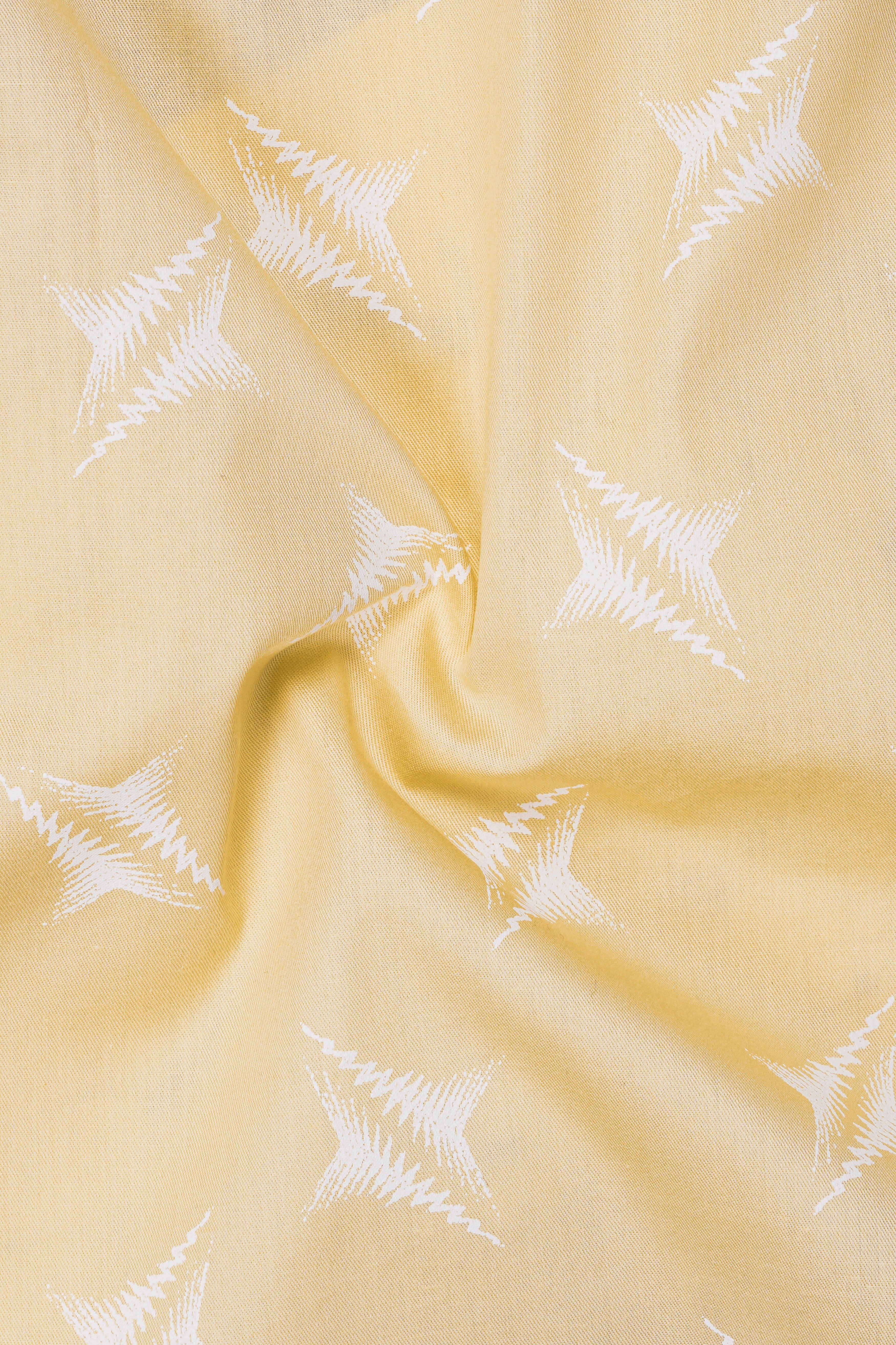 LuminousSun-Chamois Yellow Printed Subtle Sheen Super Soft Premium Cotton Shirt