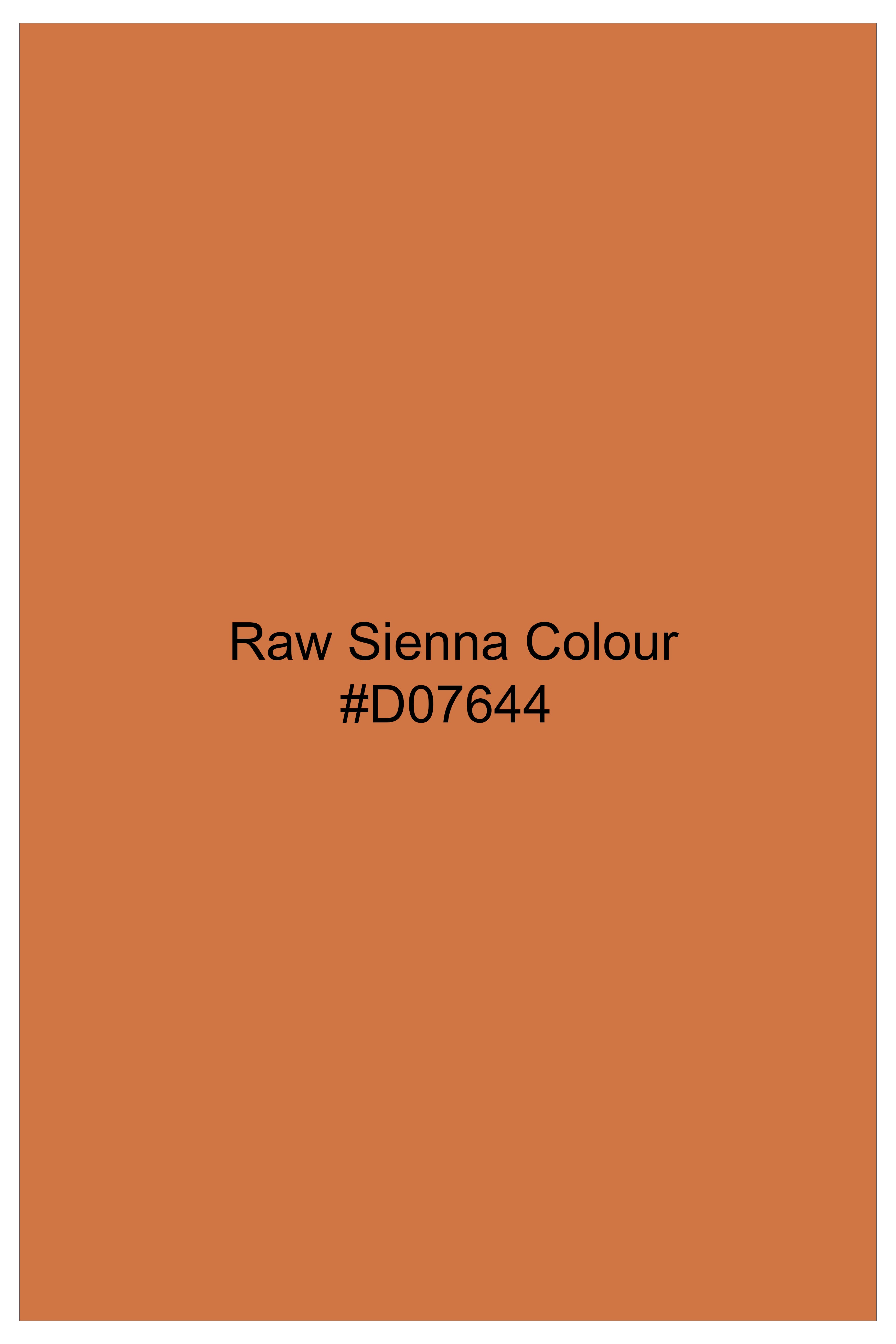 Ochre-Raw Sienna Orange Solid Twill Premium Cotton Semi Formal Shirt