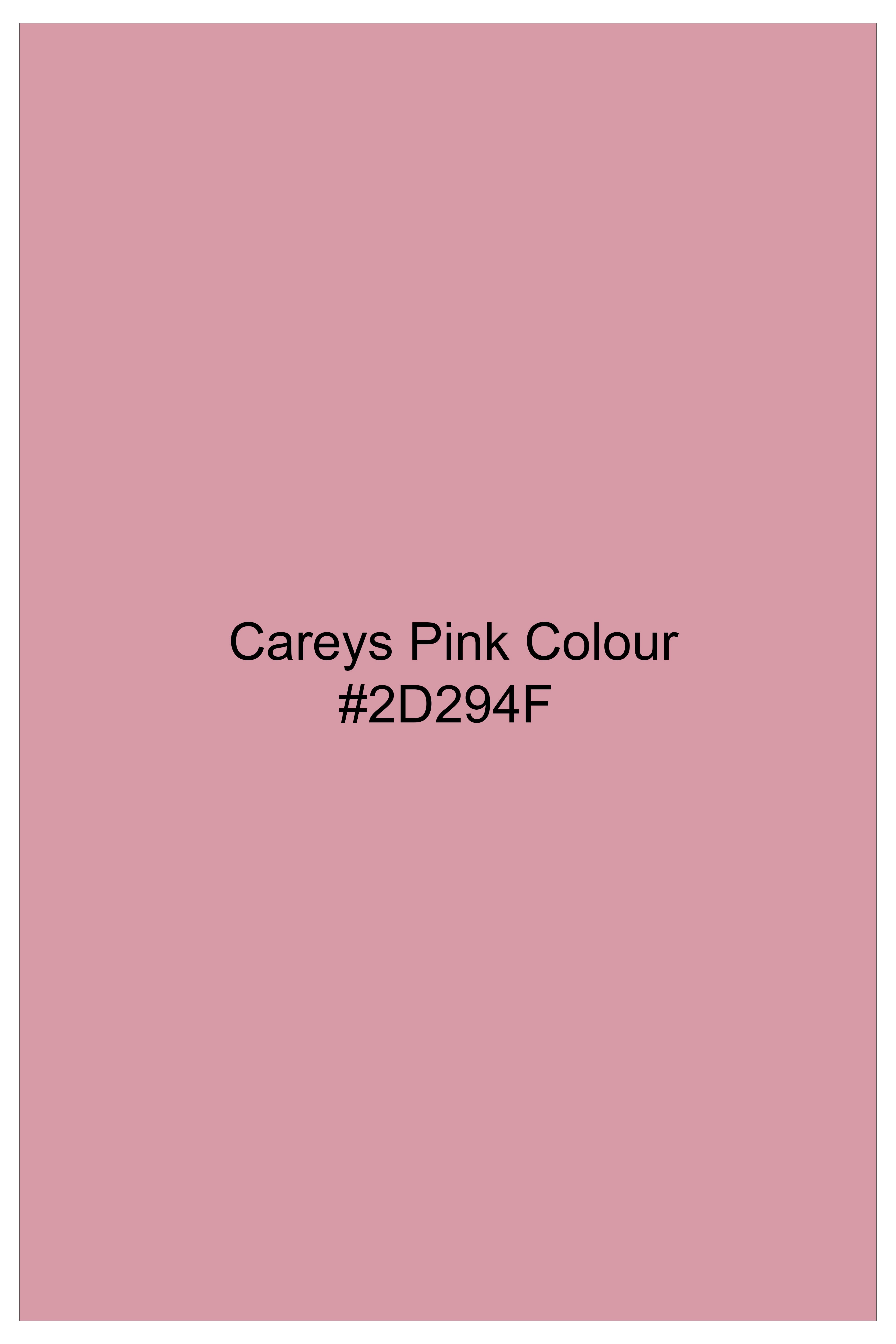 Sunrise Blush-Careys Pink Textured Chambray Premium Cotton Pocket Sun Embroidered Casual Designer Shirt