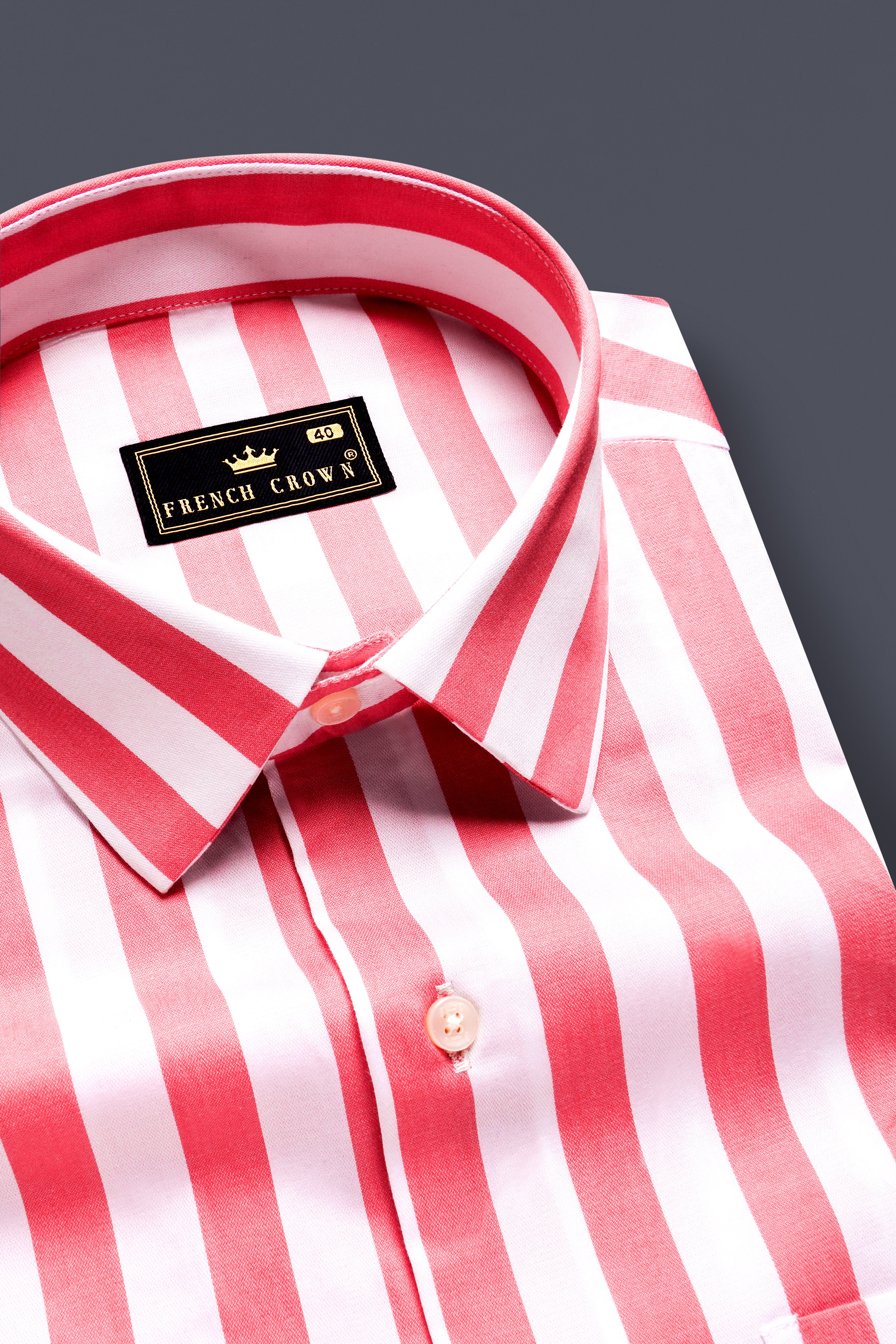 RoseLustre-Cabaret pink And Bright White Striped Subtle Sheen Super Soft Premium Cotton Dress Shirt