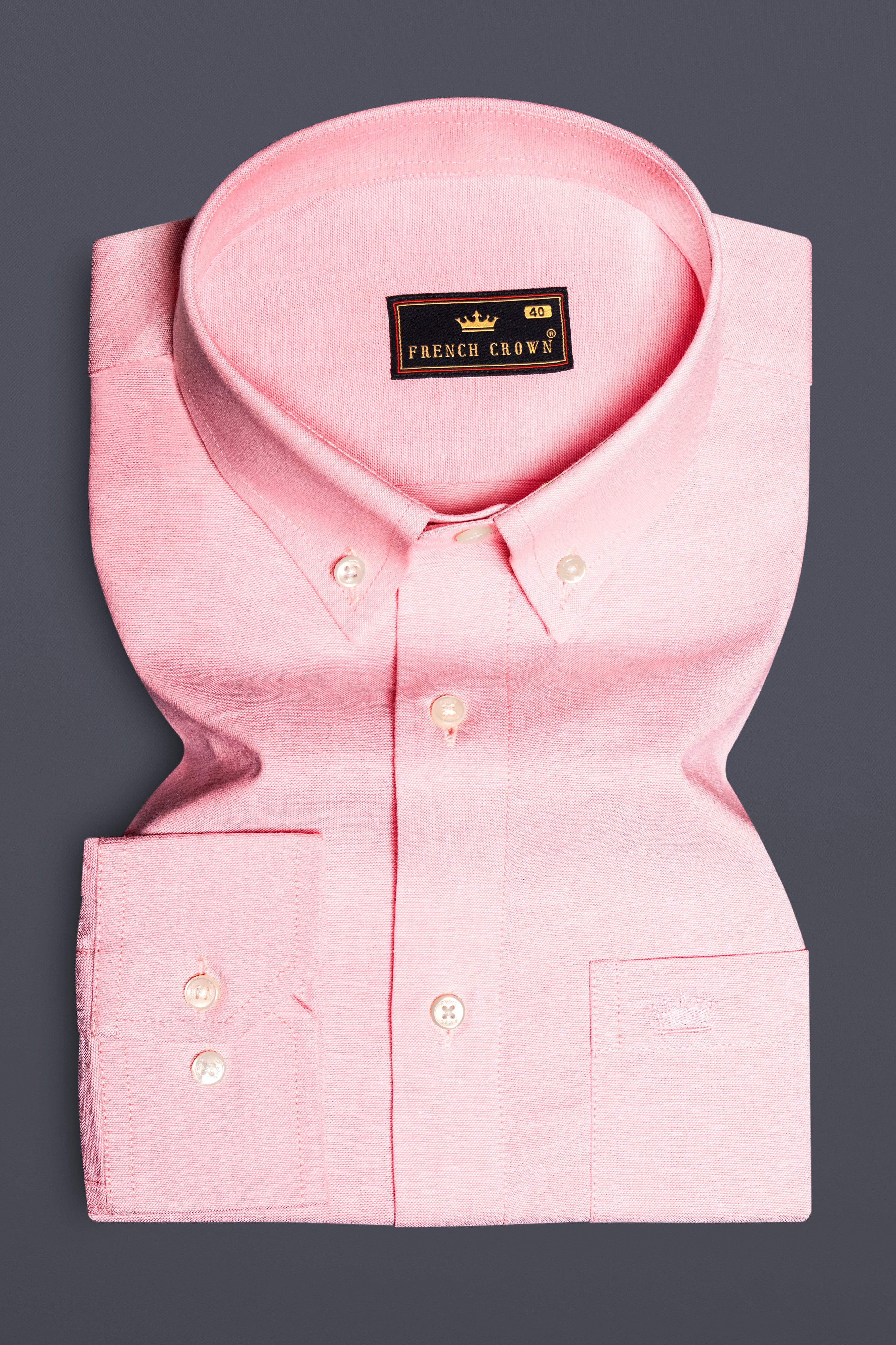 PinkFlair-Flamingo Solid Oxford Premium Cotton Semi Formal Shirt