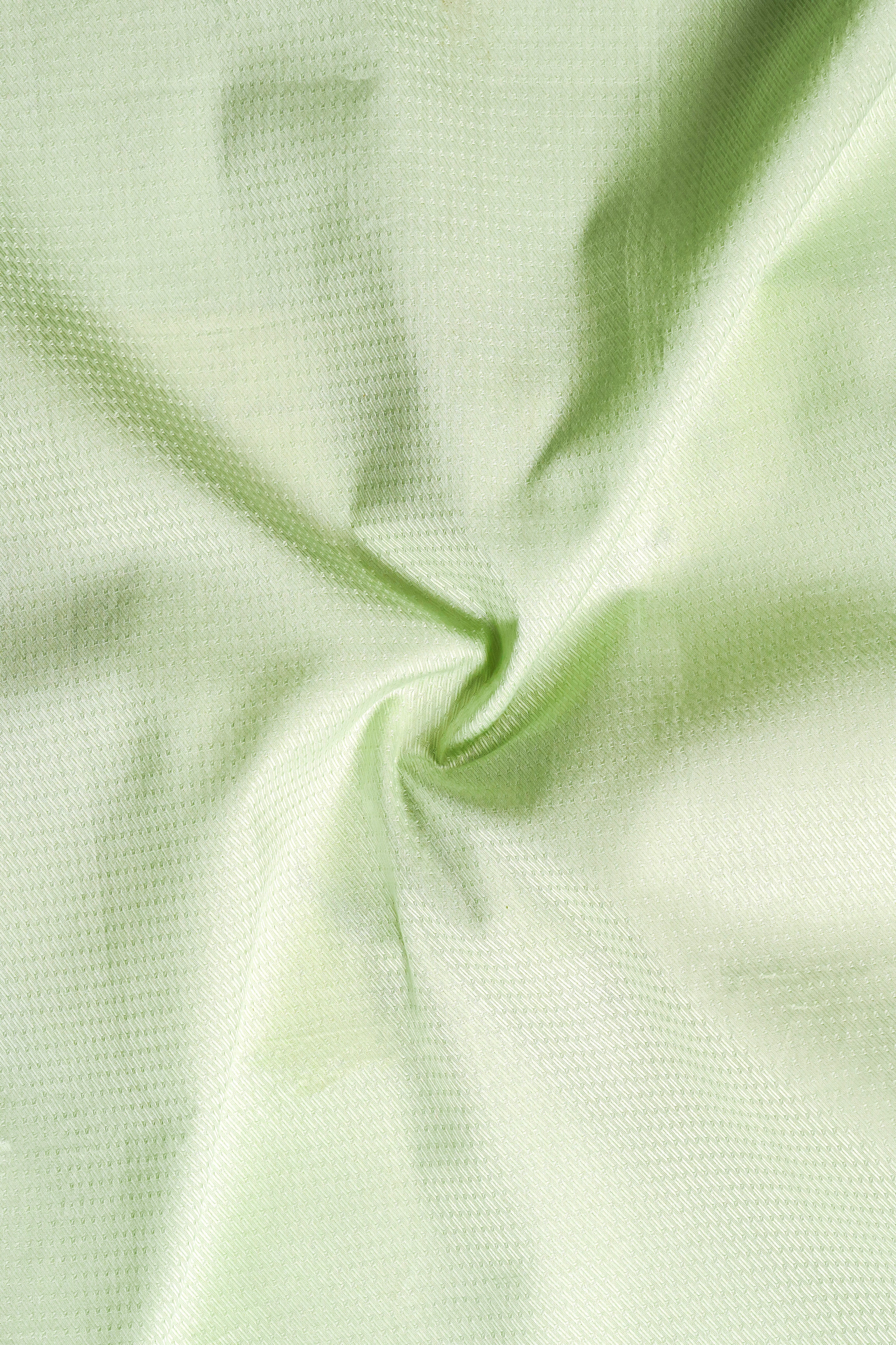 Verdant Weave-Coriander Green Dobby Textured Premium Giza Cotton Dress Shirt