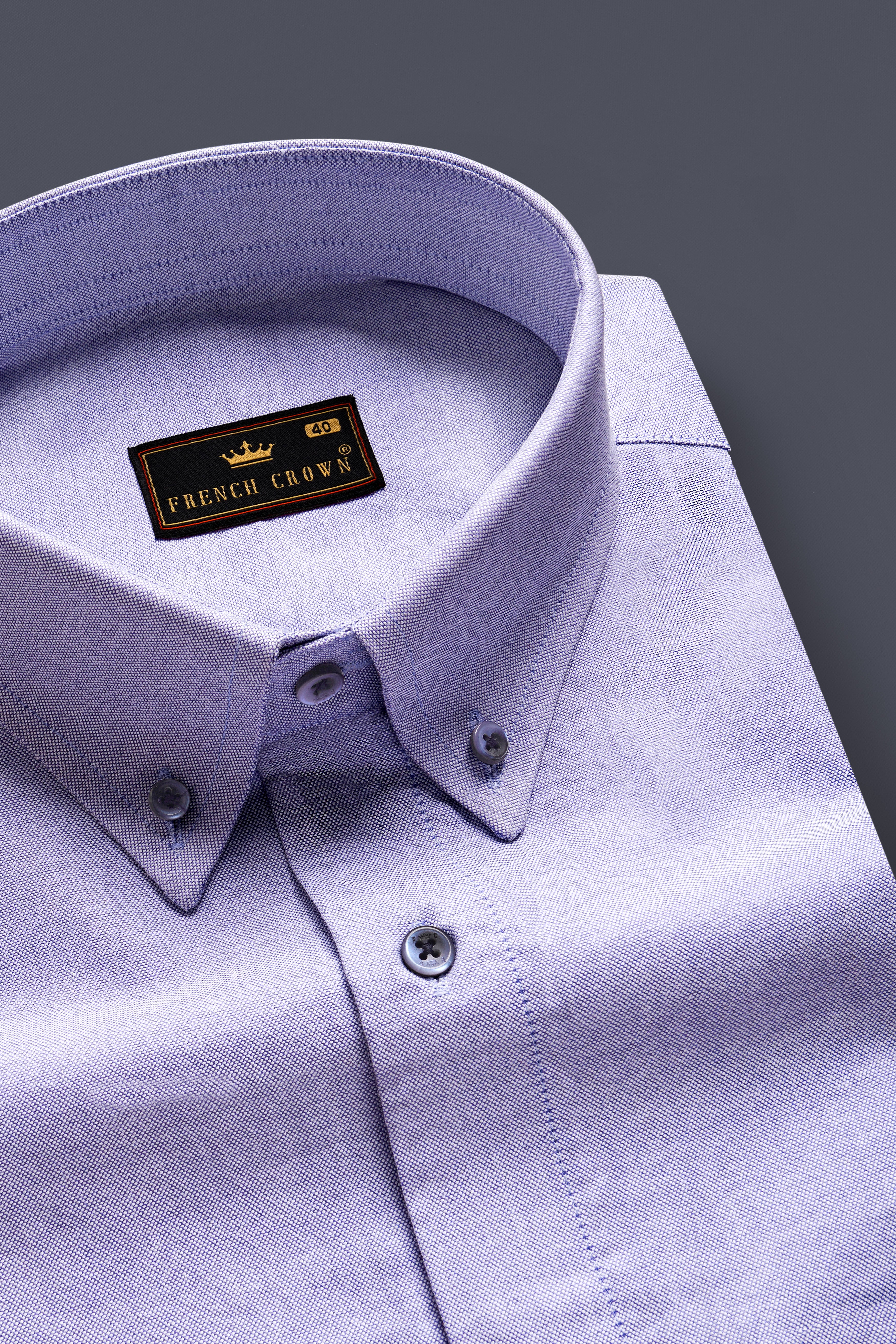 OrchidbLoom-Wisteria Purple Solid Oxford Premium Cotton Semi Formal Shirt