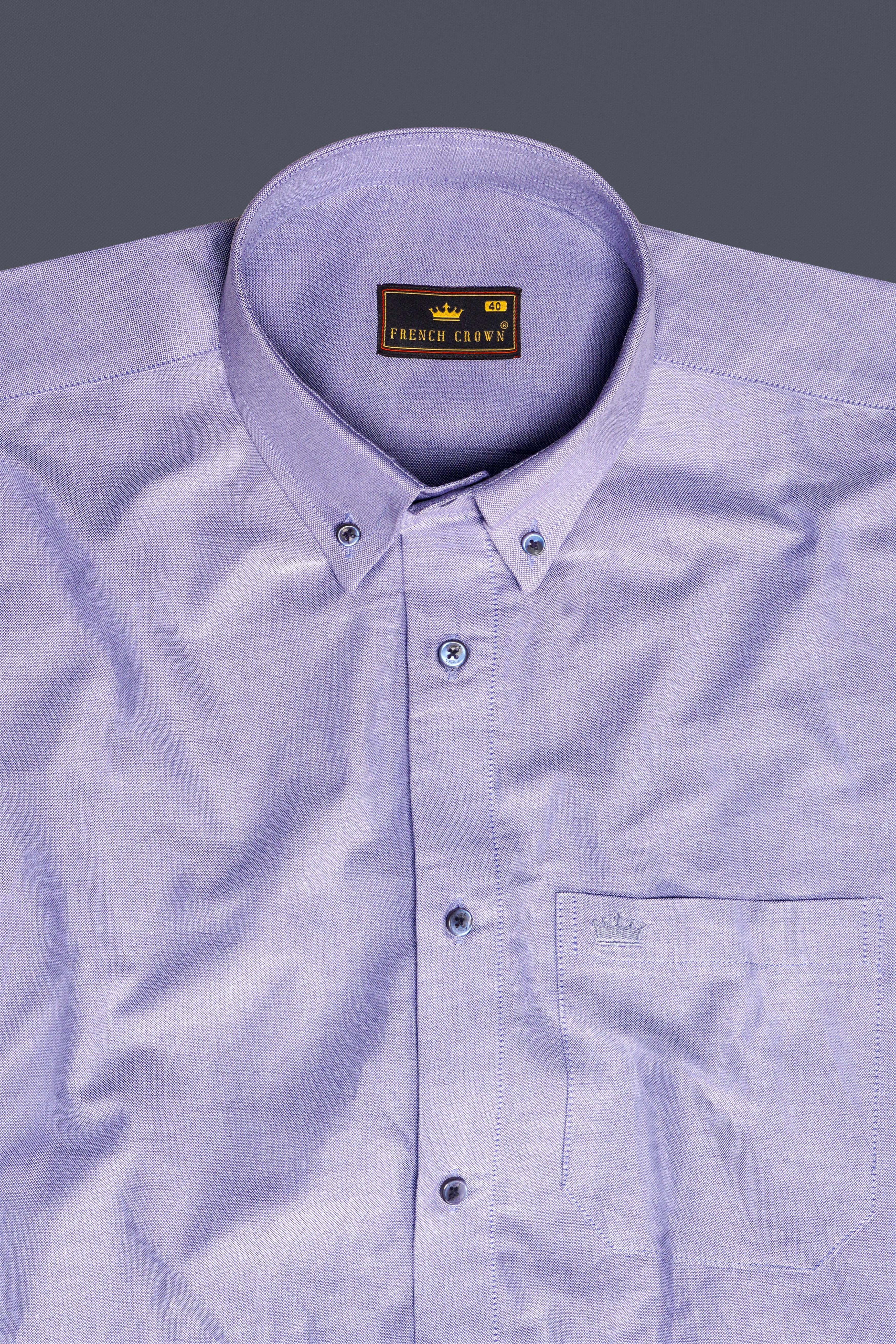 OrchidbLoom-Wisteria Purple Solid Oxford Premium Cotton Semi Formal Shirt