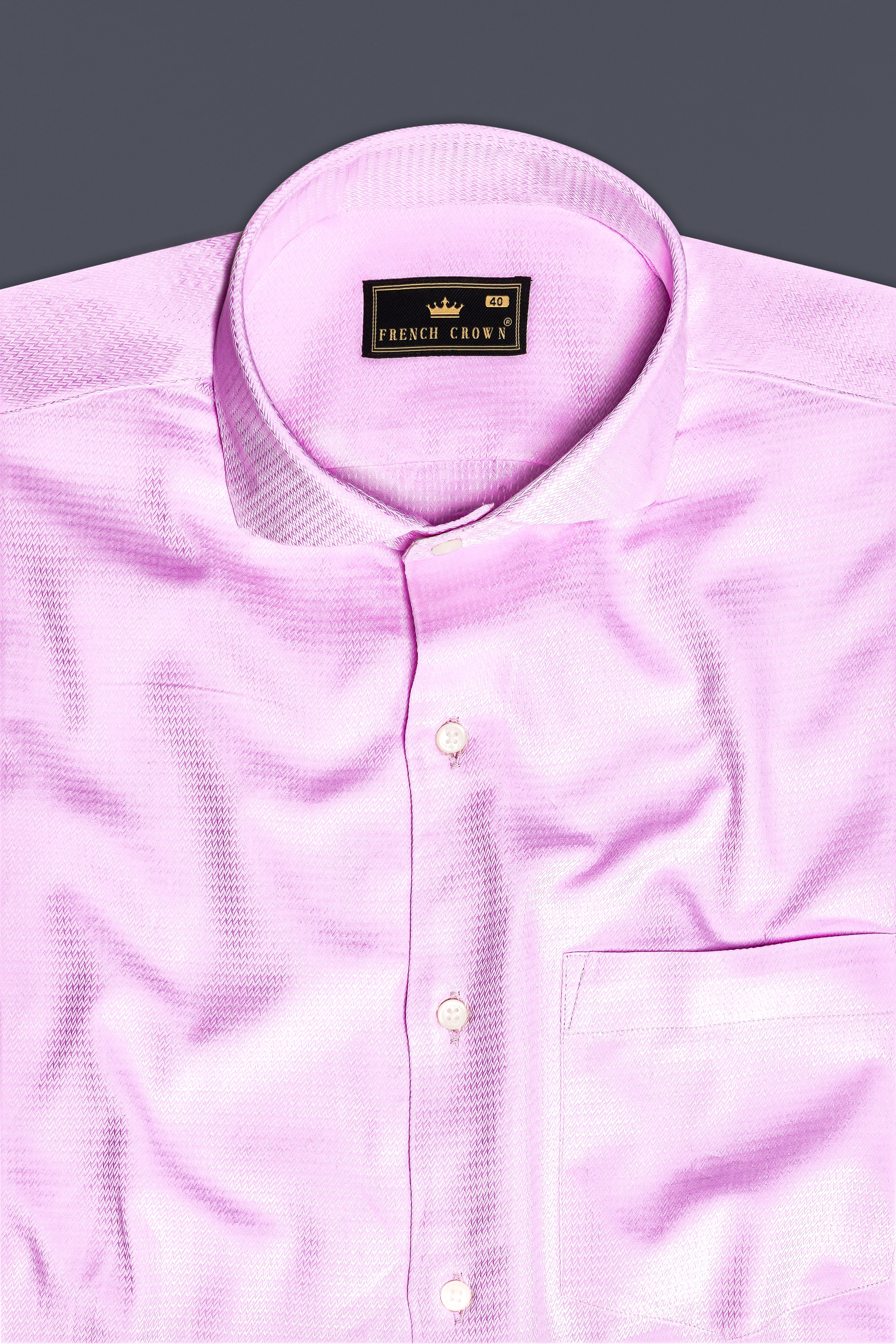 Orchid Mist-Lilac Pink Solid Oxford Premium Cotton Semi Formal Shirt