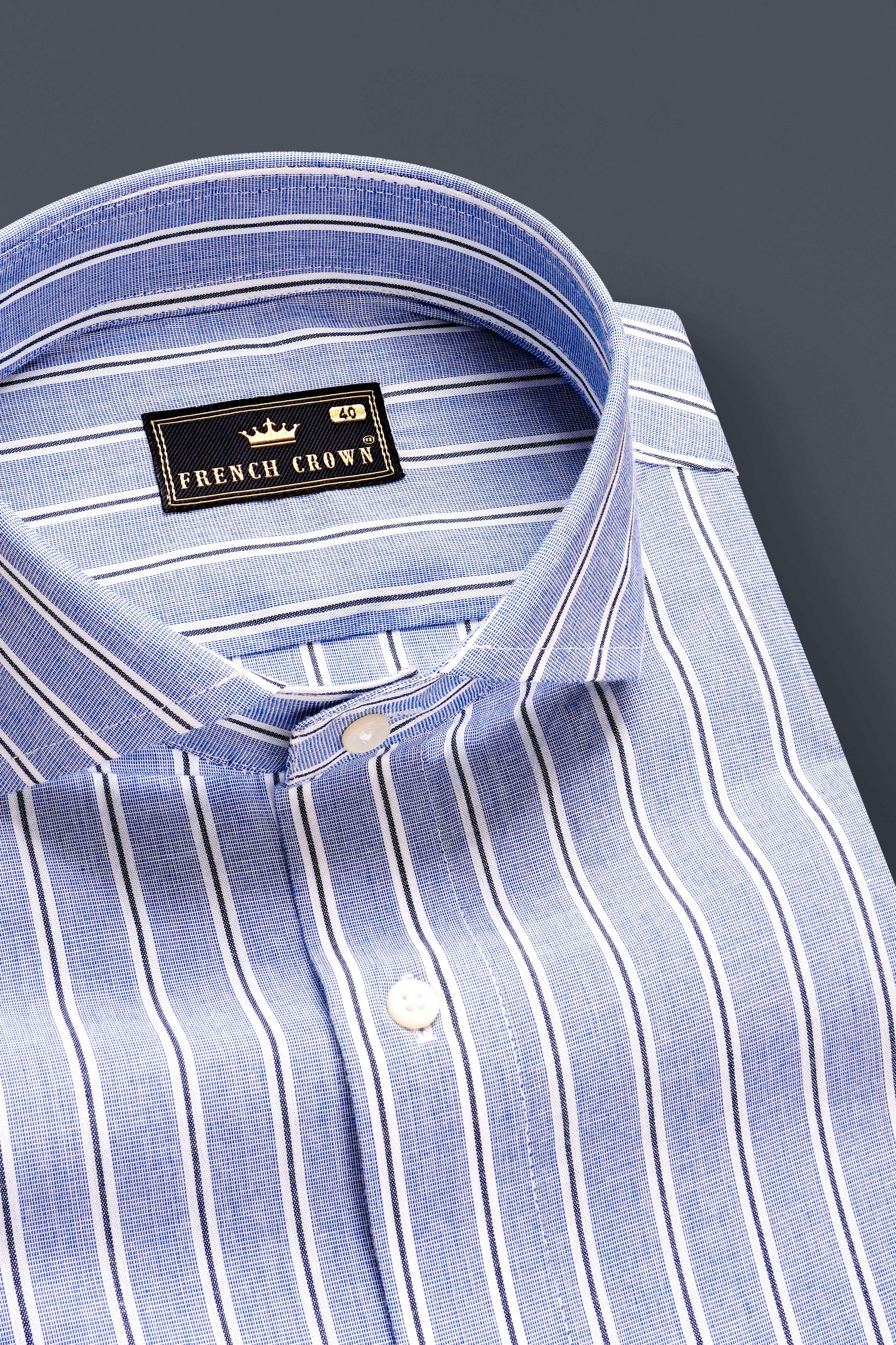 Blue Horizon-Carolina Hairline Striped Sheen Super Soft Premium Cotton Dress Shirt