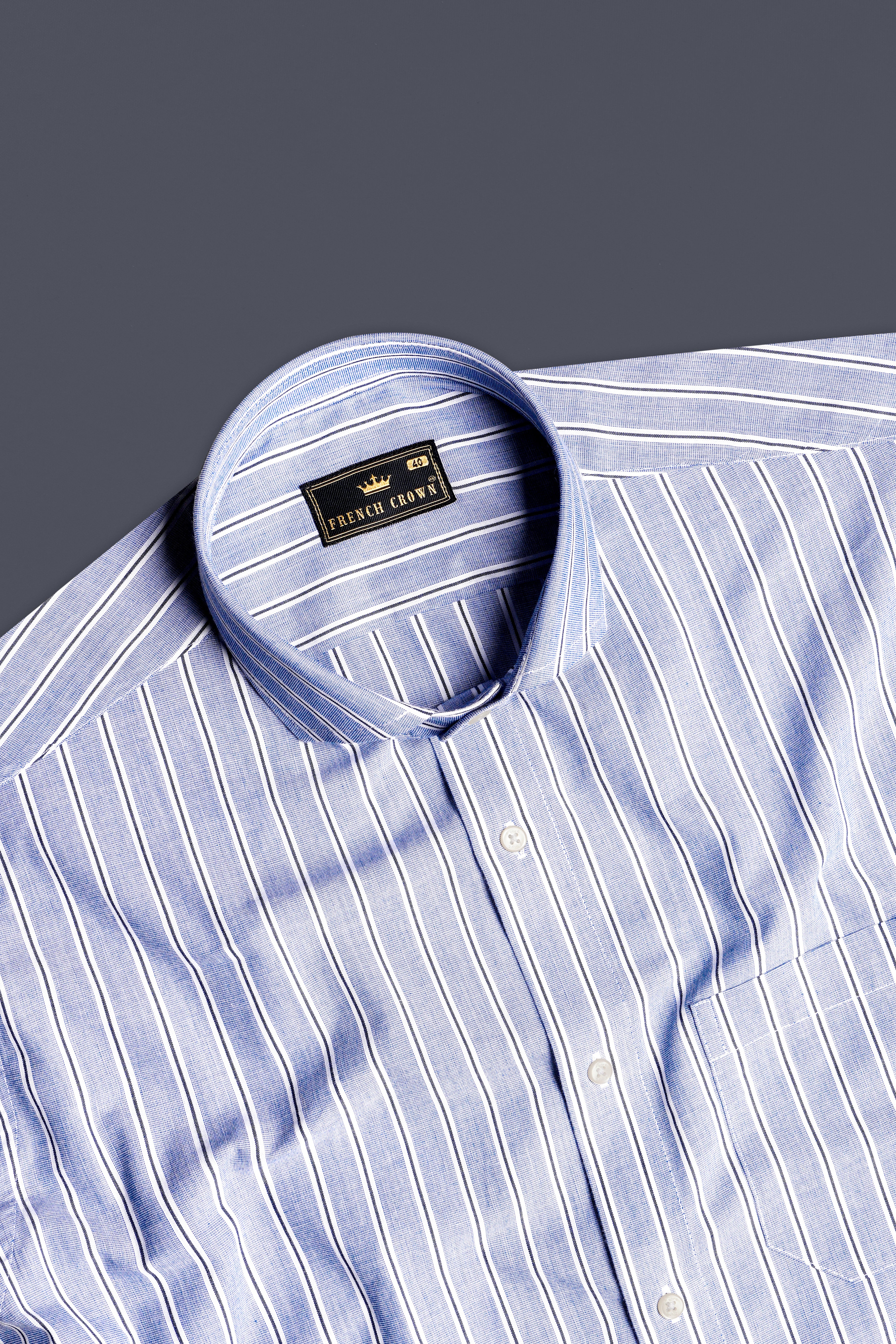 Blue Horizon-Carolina Hairline Striped Sheen Super Soft Premium Cotton Dress Shirt