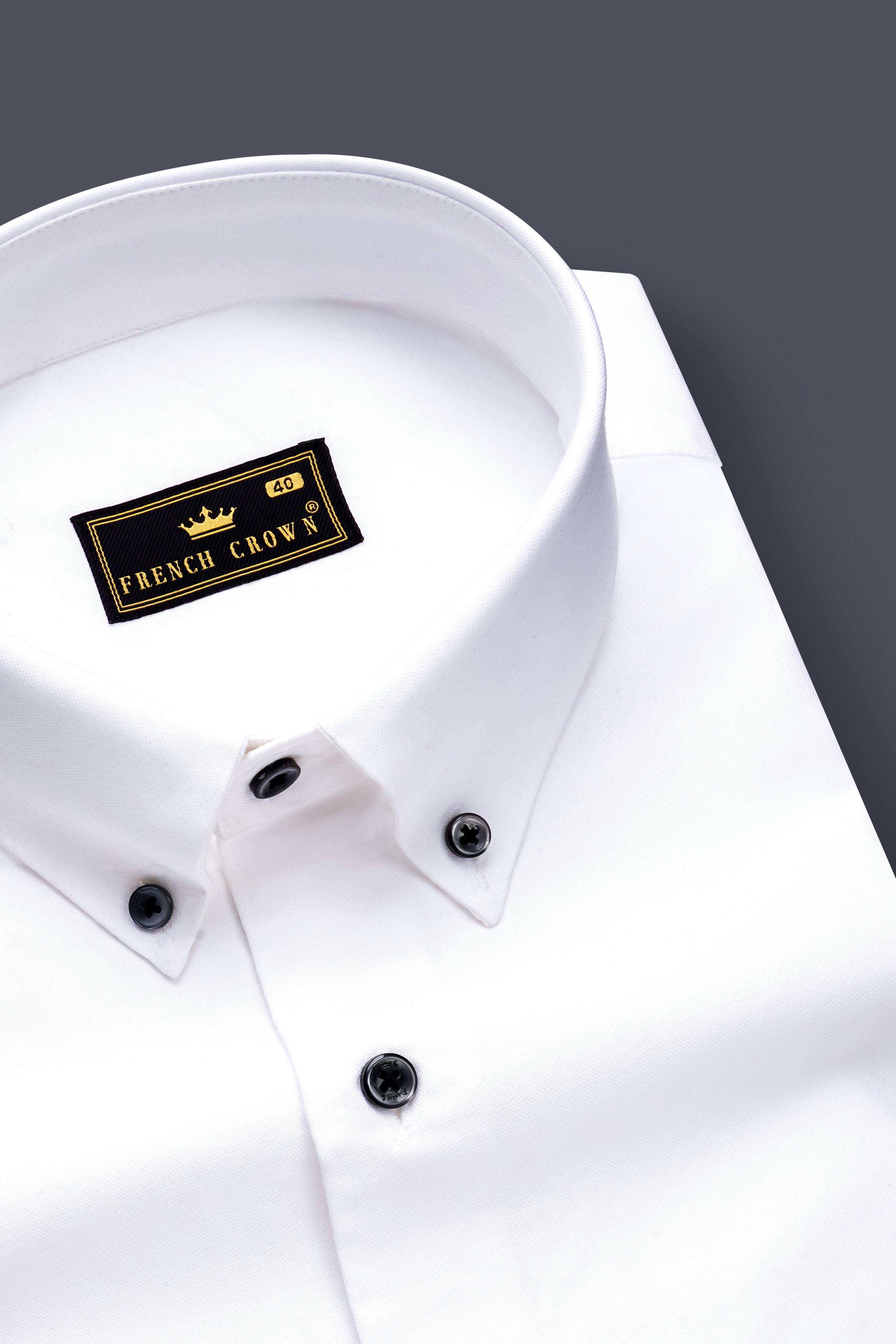 Alpine Peak-Bright White Solid Oxford Premium Cotton Dress Shirt