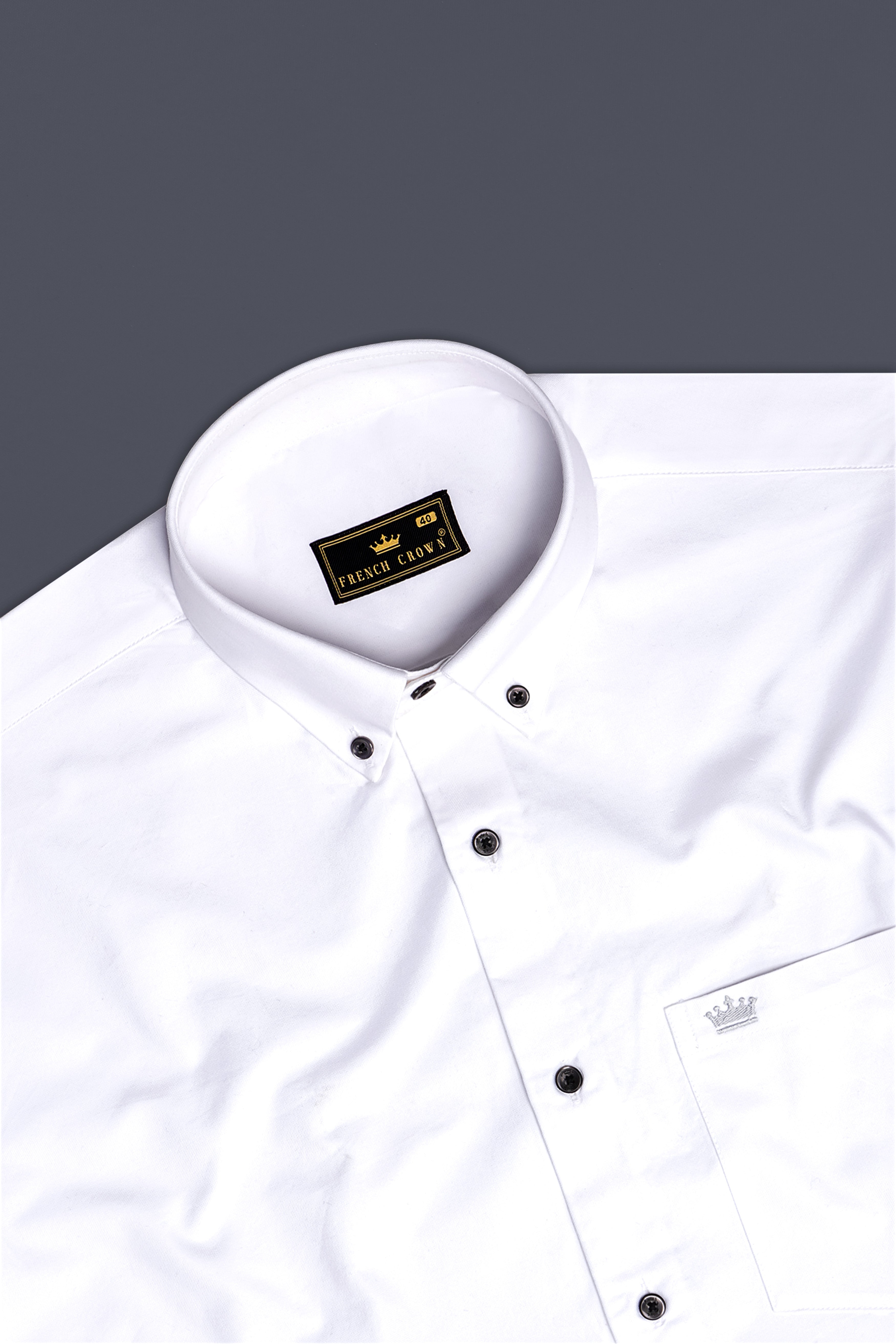 Alpine Peak-Bright White Solid Oxford Premium Cotton Dress Shirt