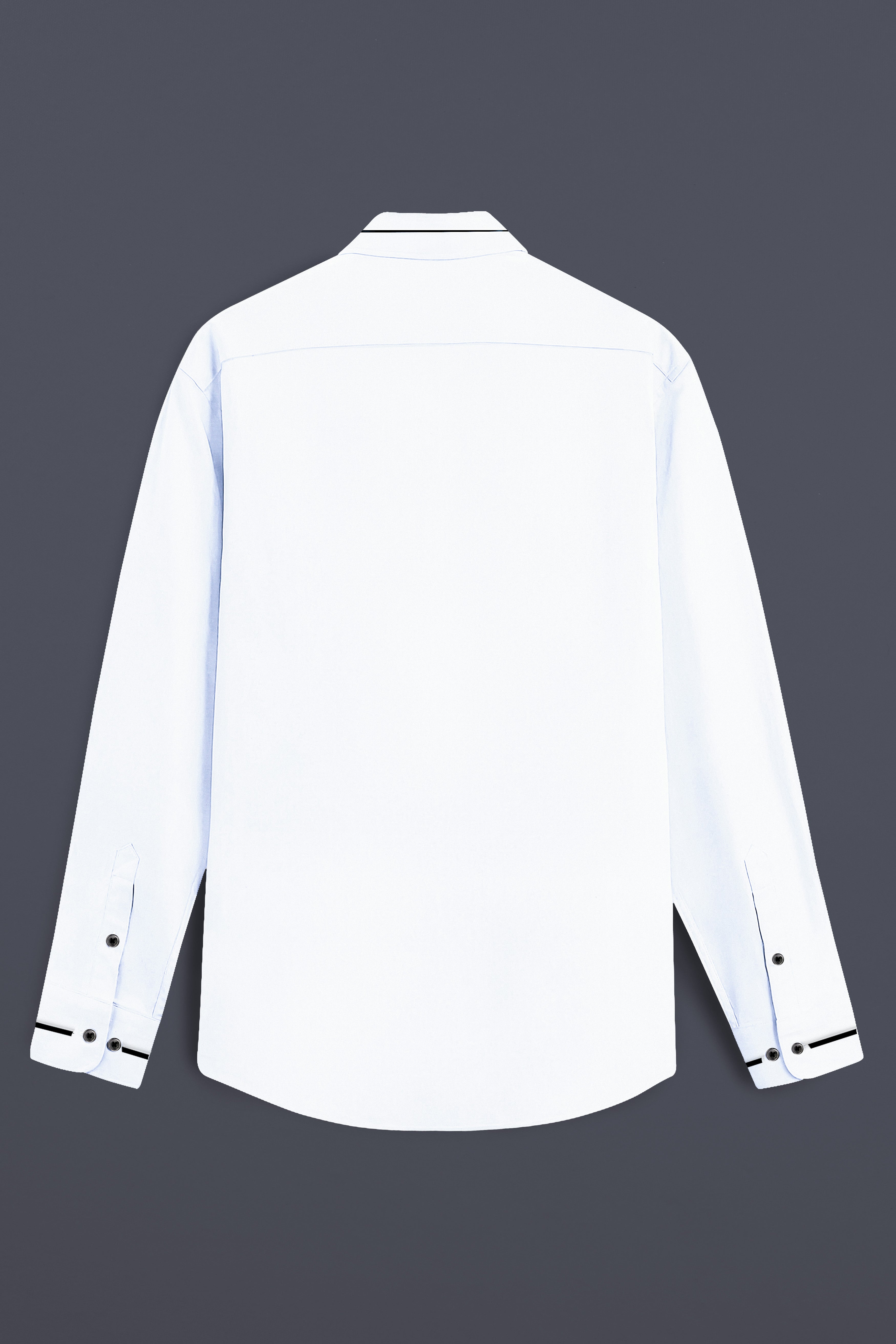 Bright White Subtle Sheen Collar-cuff Patterned Super soft Giza Cotton Shirt