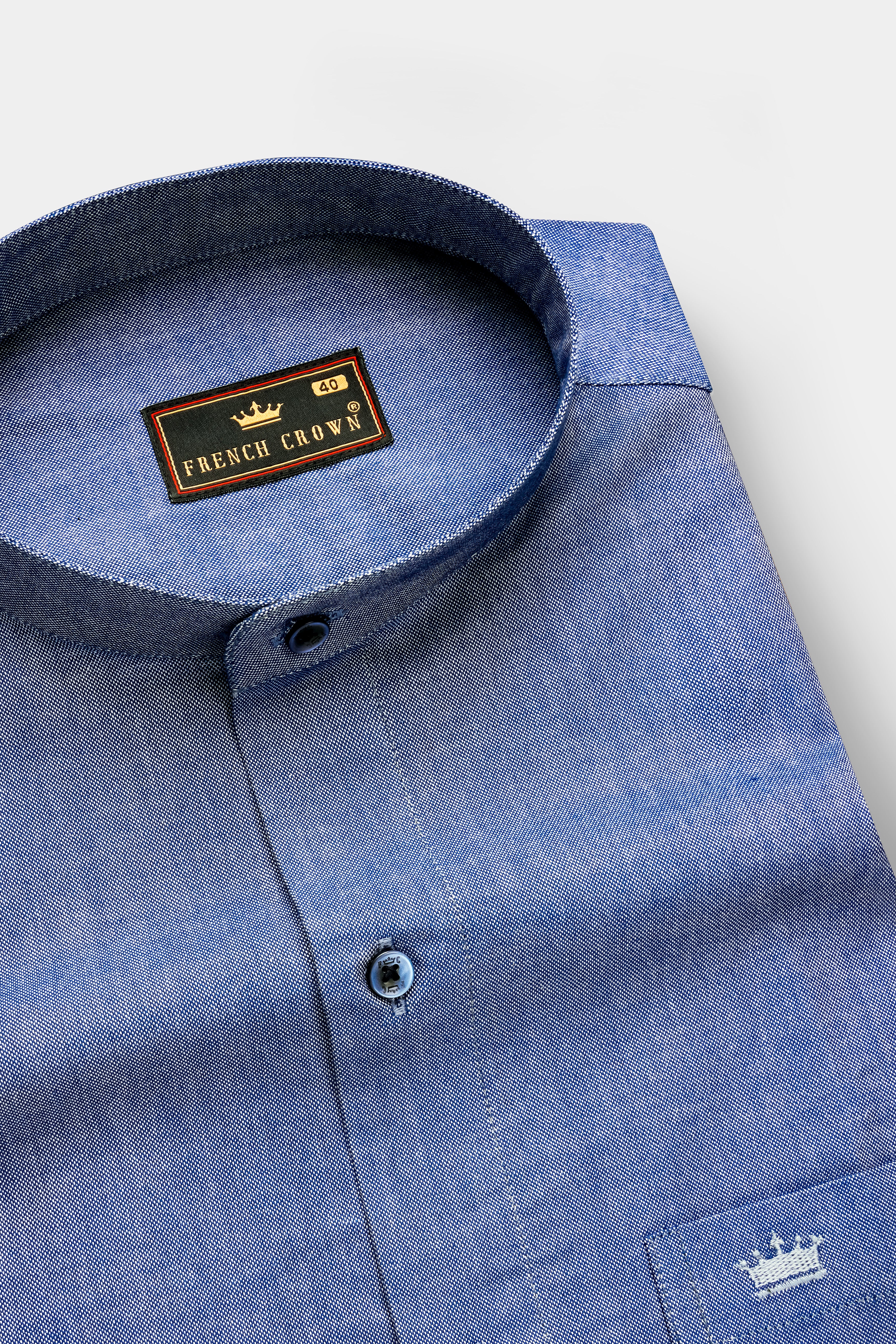 Ocean-Fiord Blue Solid Oxford Premium Cotton Casual Shirt