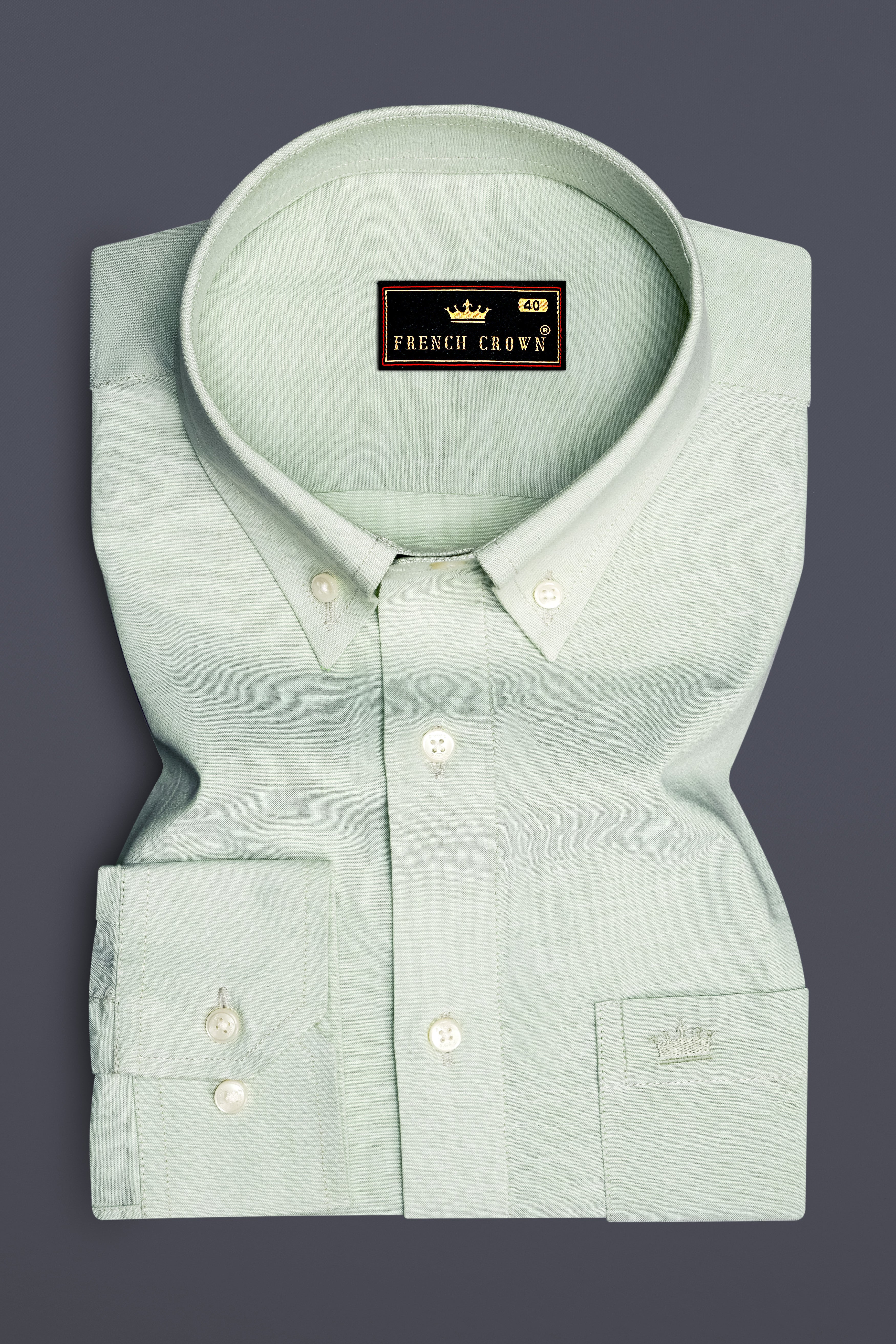 Frosted-Saltpan Green Solid Oxford Premium Cotton Dress Shirt