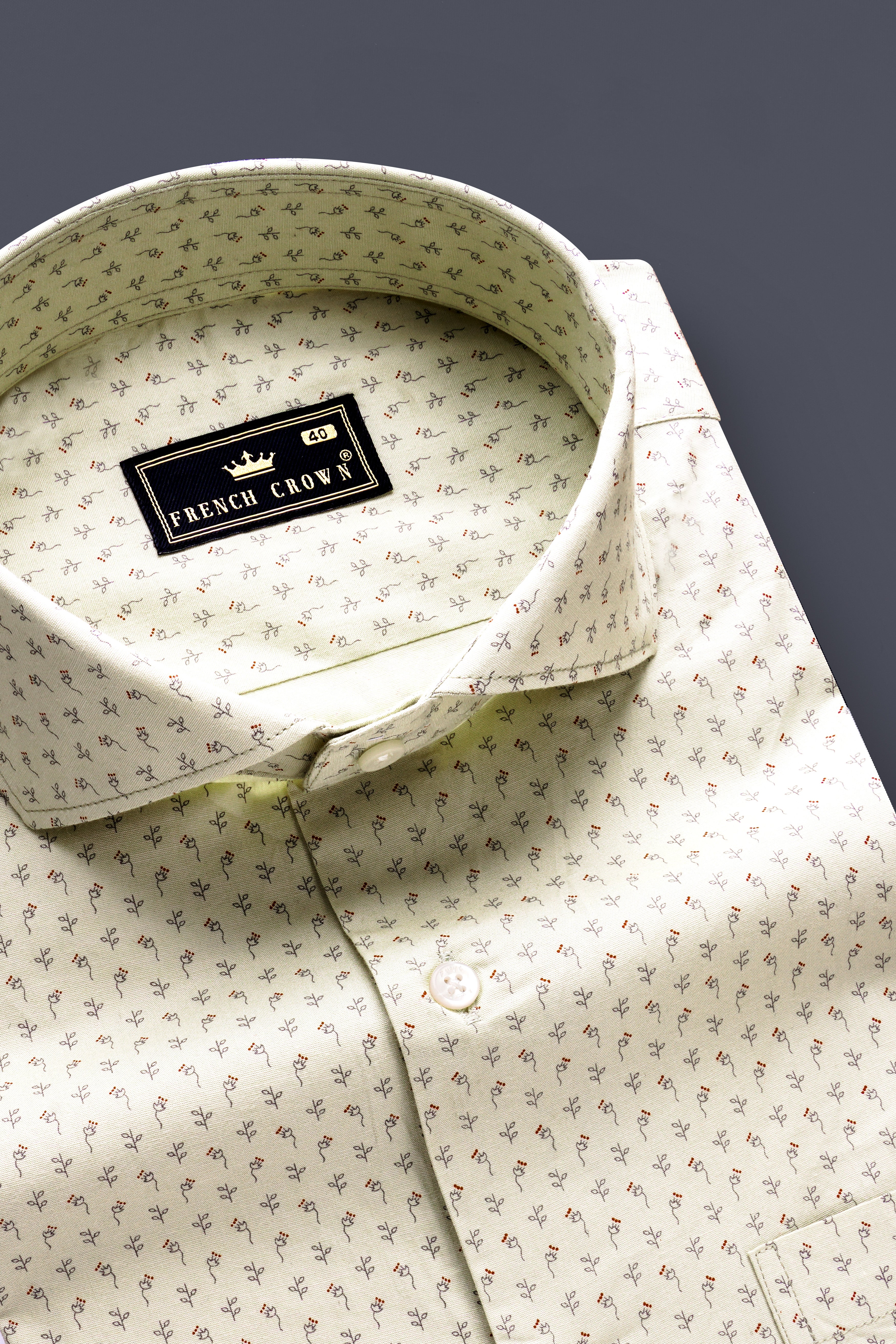 Ginger Glow-Coriander Cream Printed Super Soft Premium Cotton Dress Shirt