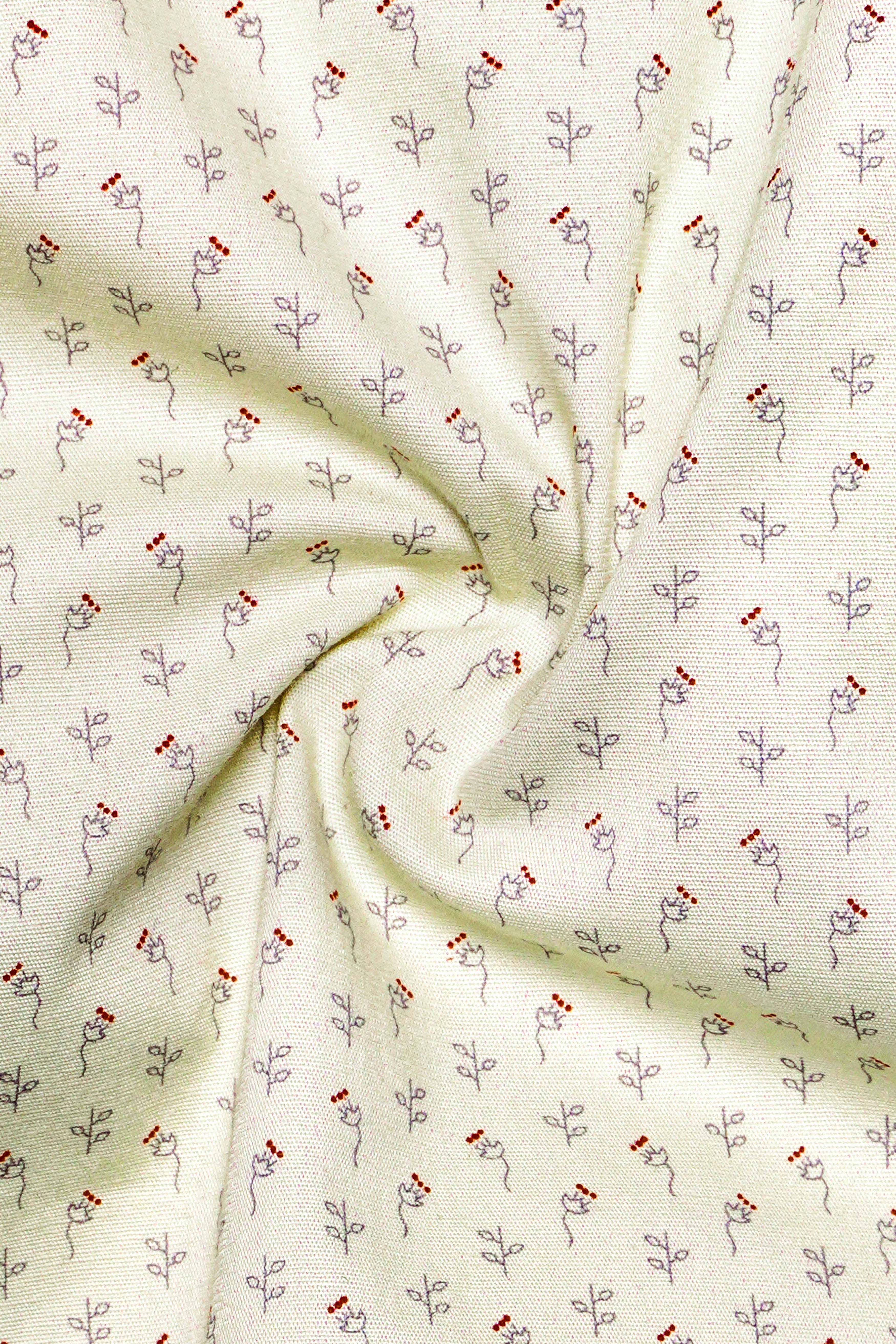 Ginger Glow-Coriander Cream Printed Super Soft Premium Cotton Dress Shirt