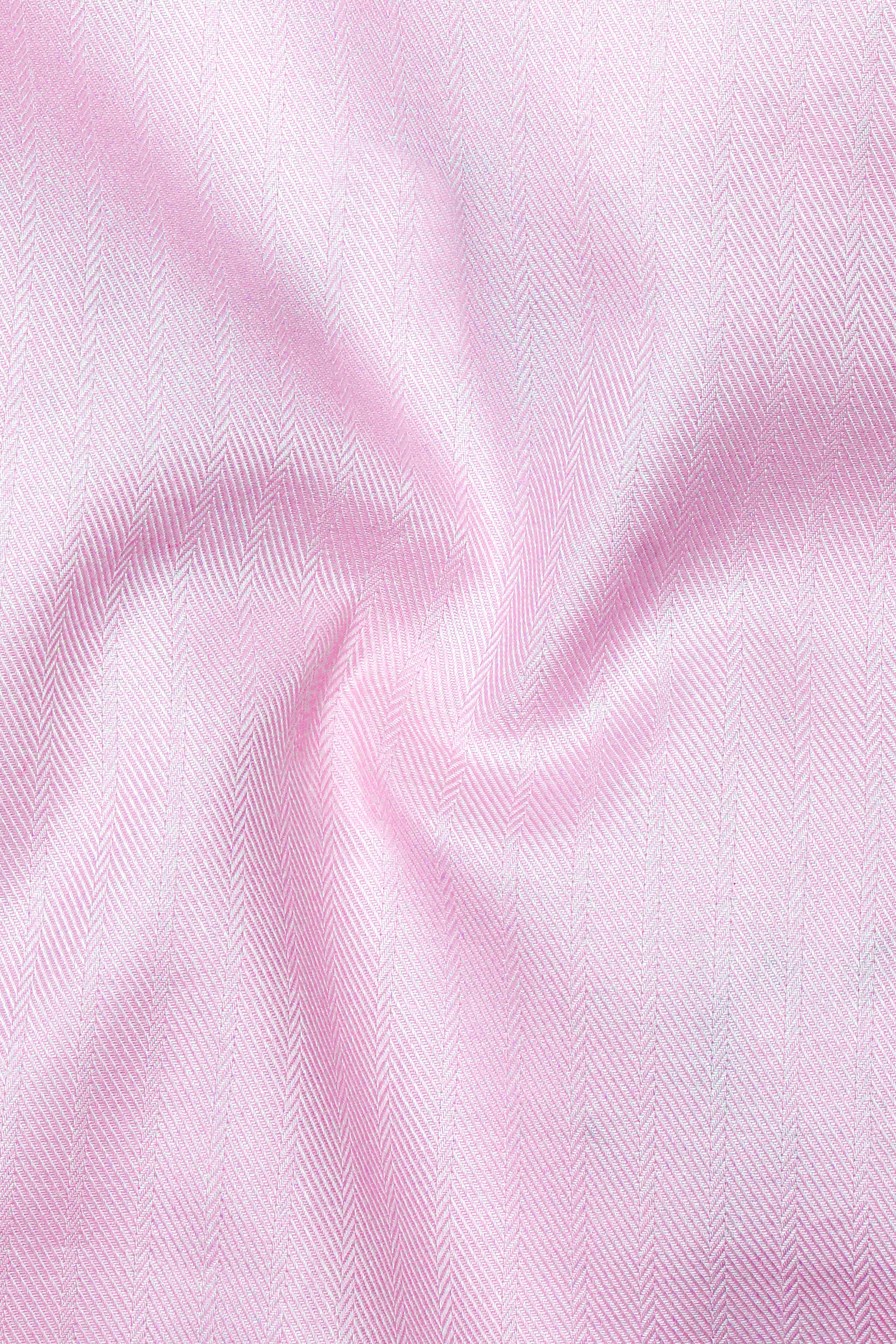 Frosted Pink-Melanie Solid Herringbone Premium Cotton Dress Shirt