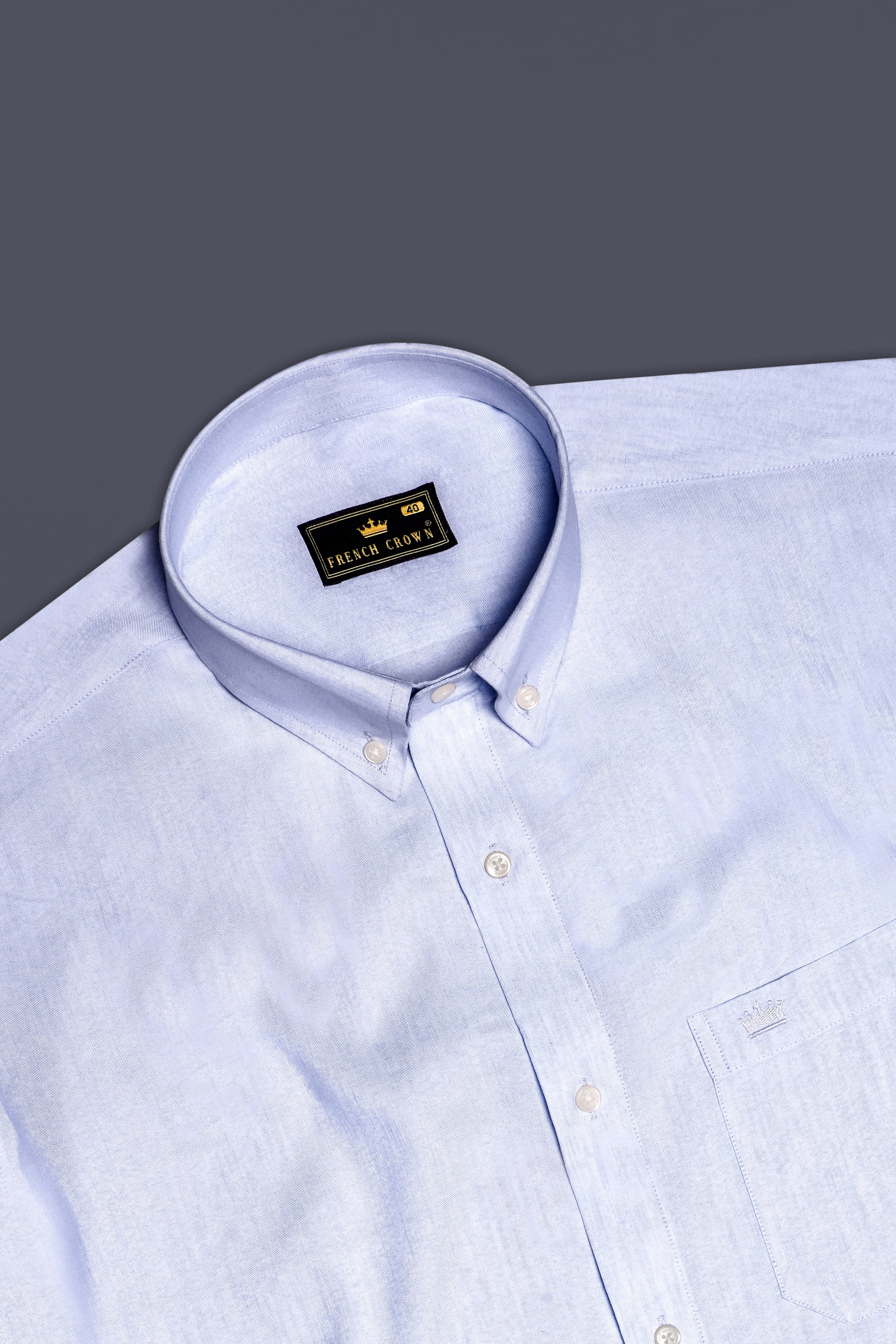 Aquatic-Tealish Blue Solid Premium Luxuries Linen Dress Shirt