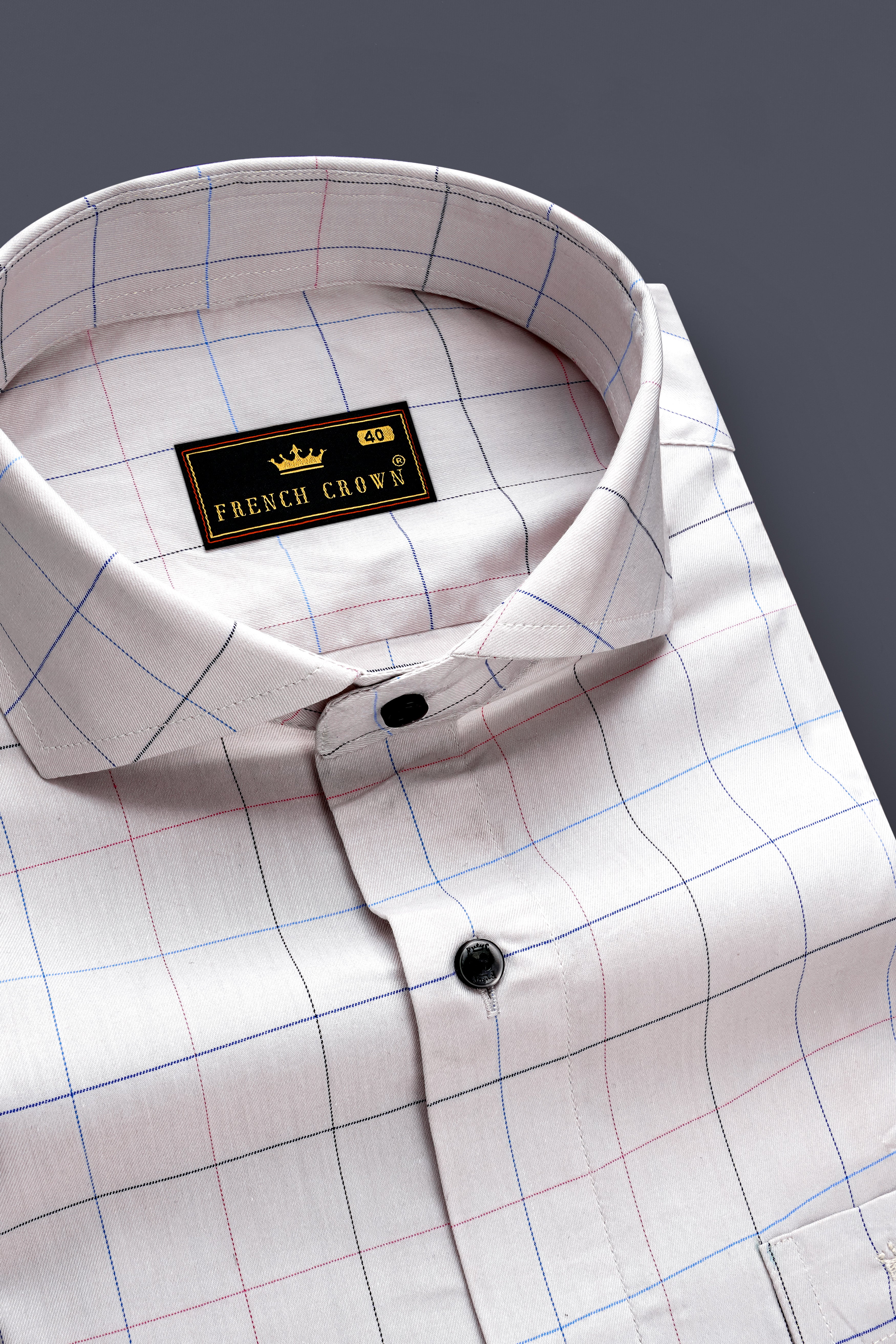 Lattice-Alto Gray Window Dobby Textured Premium Giza Cotton Dress Shirt