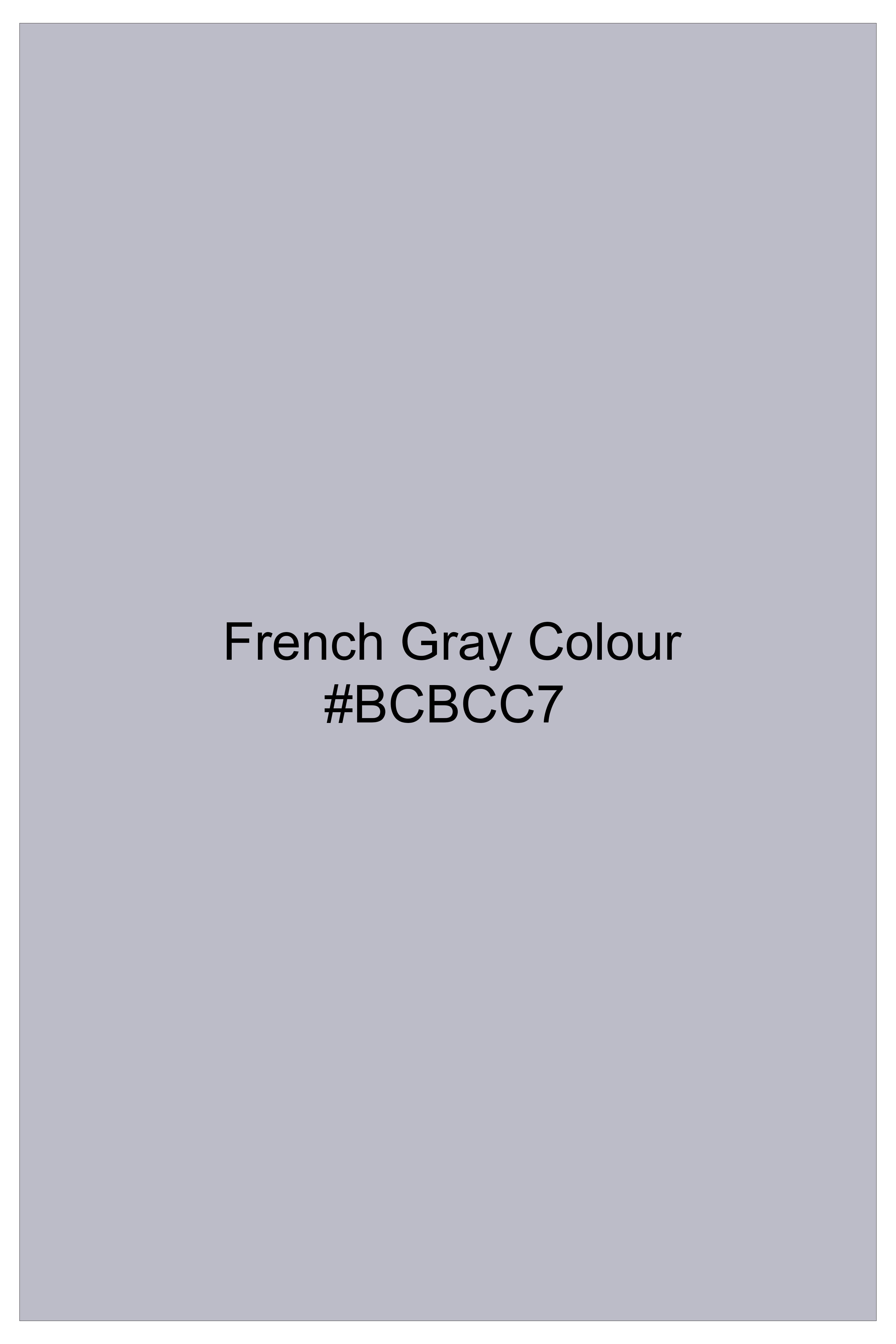 Parisian-French Gray Solid Subtle Sheen Super Soft Premium Cotton Dress Shirt