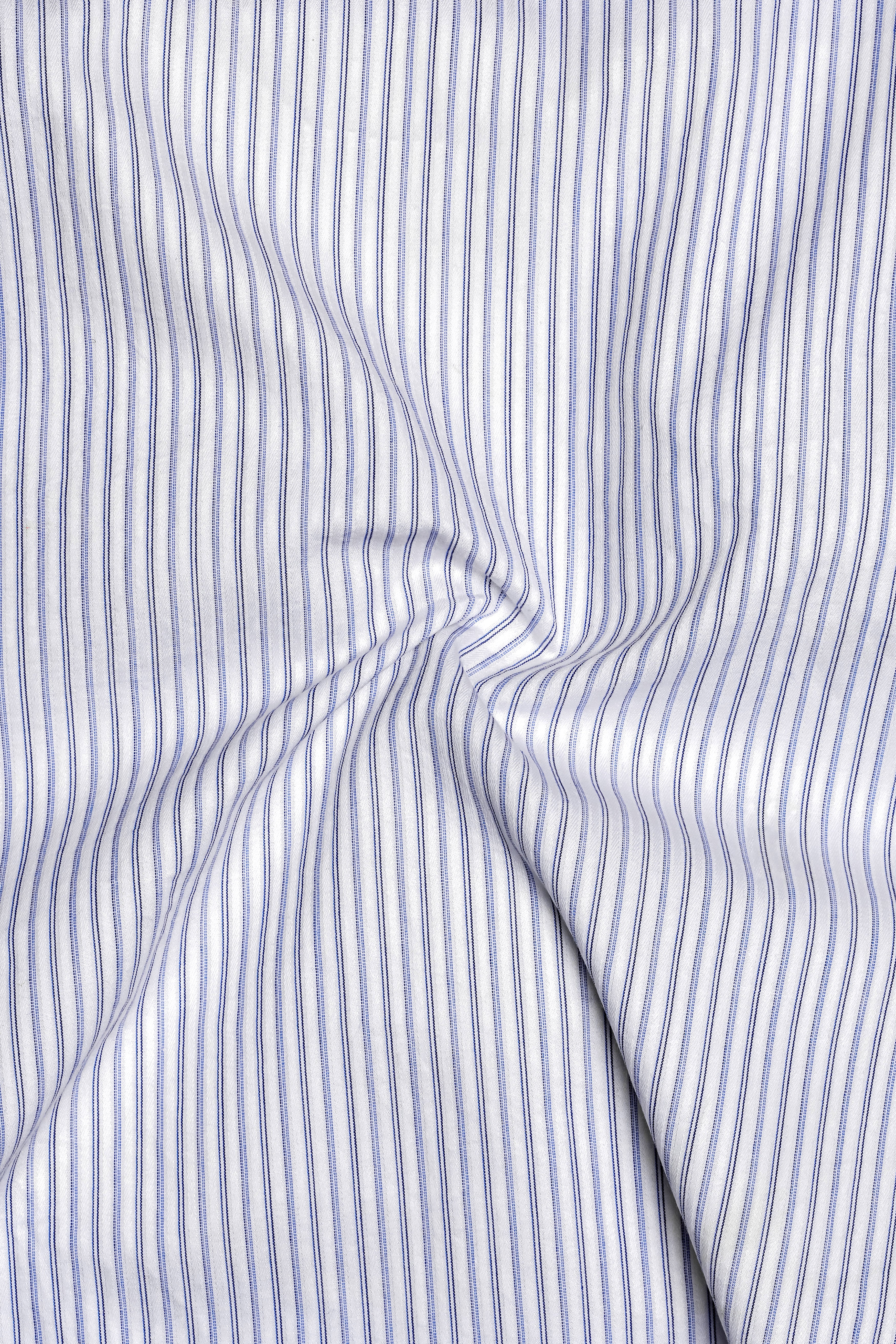 Ocean Breeze-Periwinkle Blue And Bright White Pinstripes Dobby Textured Premium Giza Cotton Dress Shirt