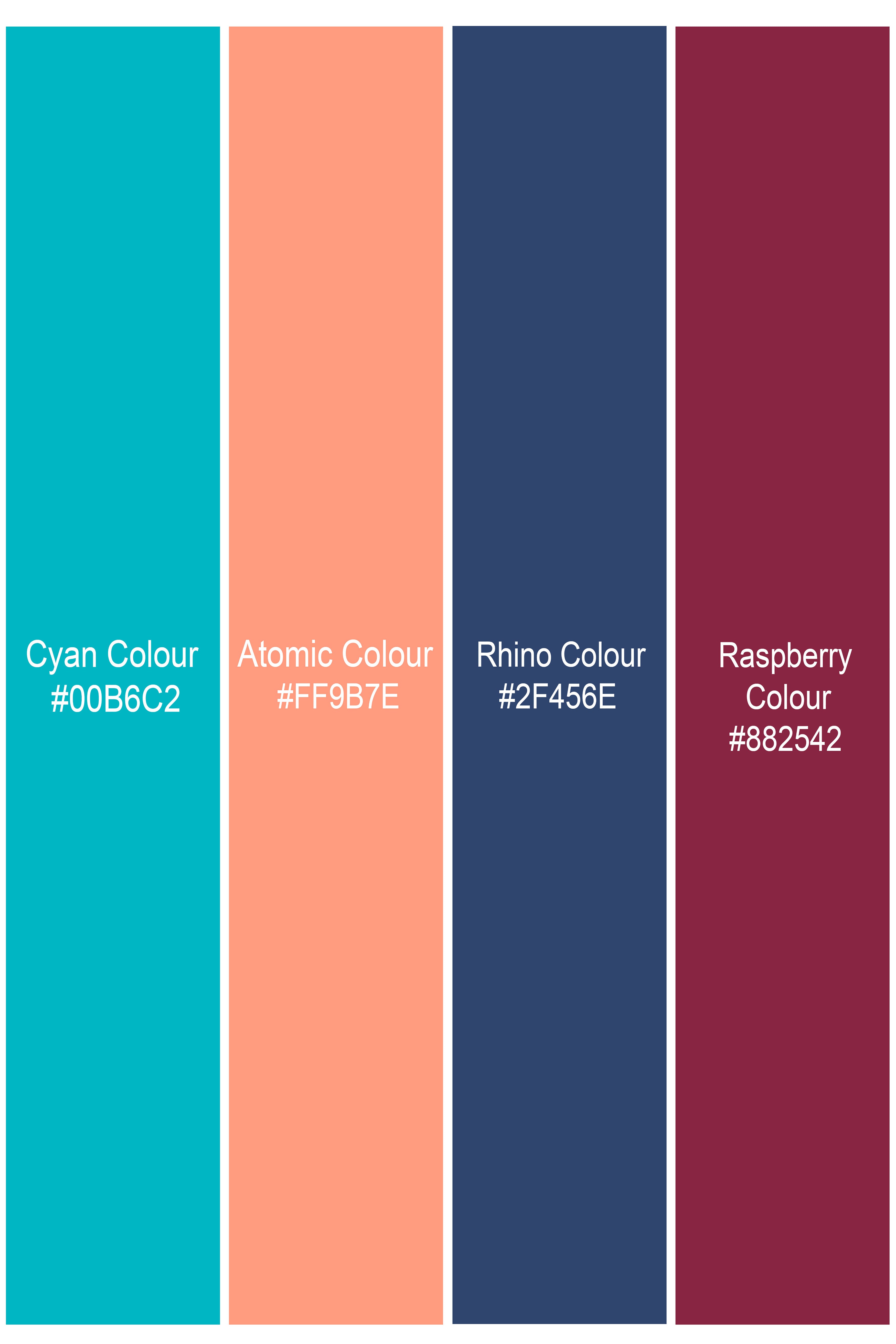 BlueEclipse-Cyan Blue Multicolor Abstract Printed Lightweight Premium Cotton Casual Shirts