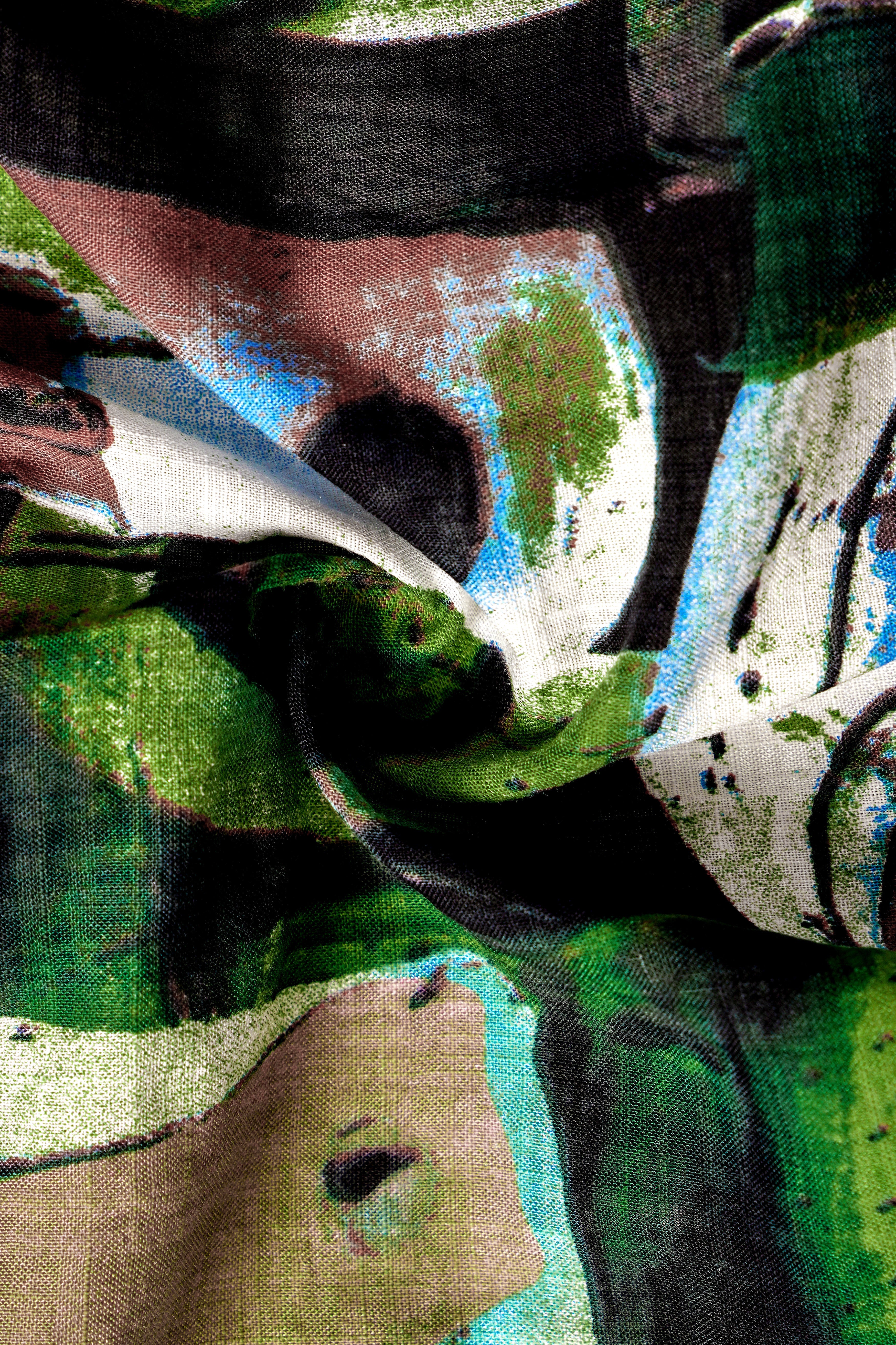 EarthTone-Moss Green and Clay Brown Abstract Printed Lightweight Premium Cotton Multicolor Casual Shirt