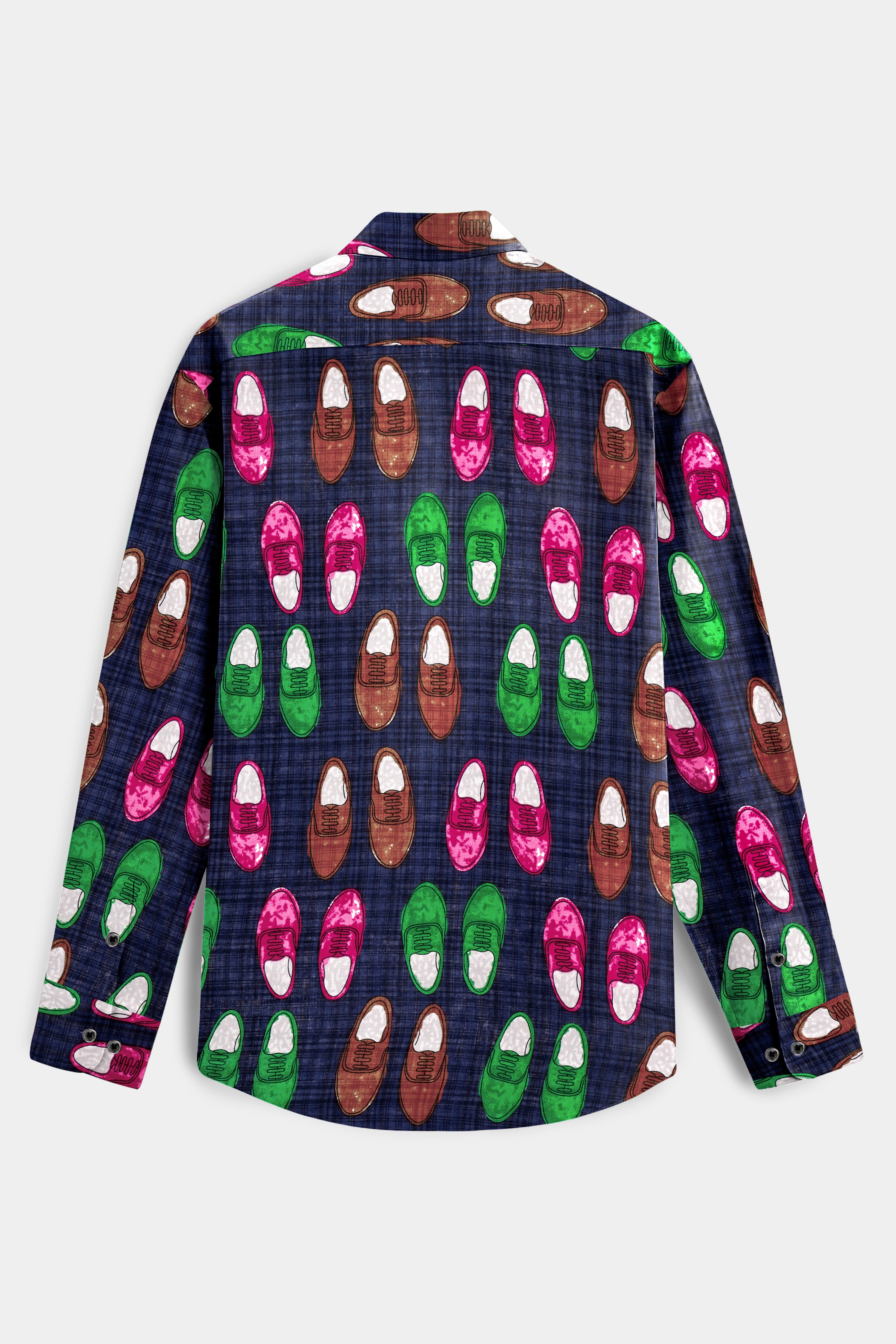 KickPrint-Haiti Blue Colourful Shoes Printed Lightweight Premium Cotton Multicolor Casual Shirt