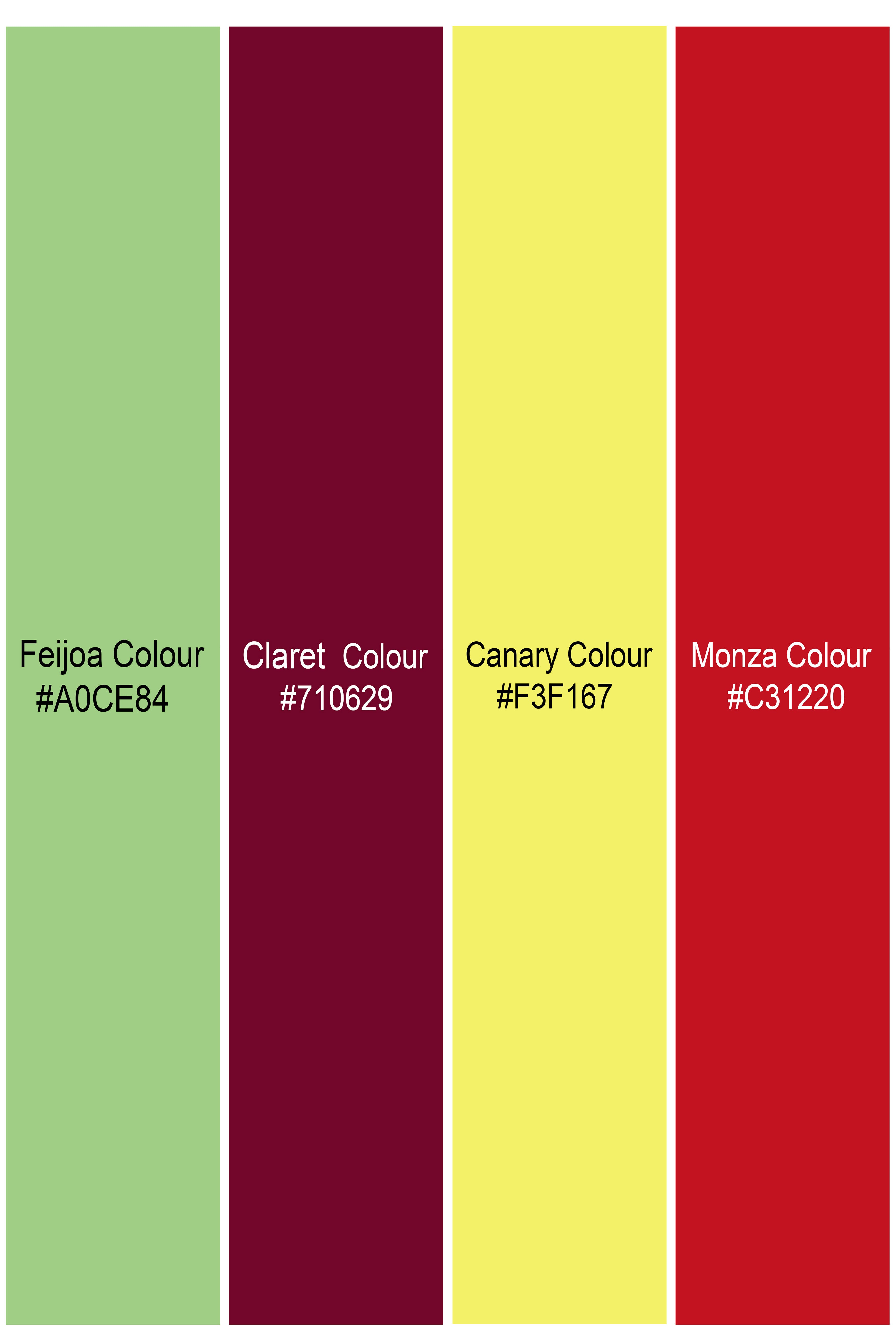 Neptune Rouge-Claret Maroon With Feijoa Green Multicolor Fish Printed Lightweight Premium Cotton Casual Shirt