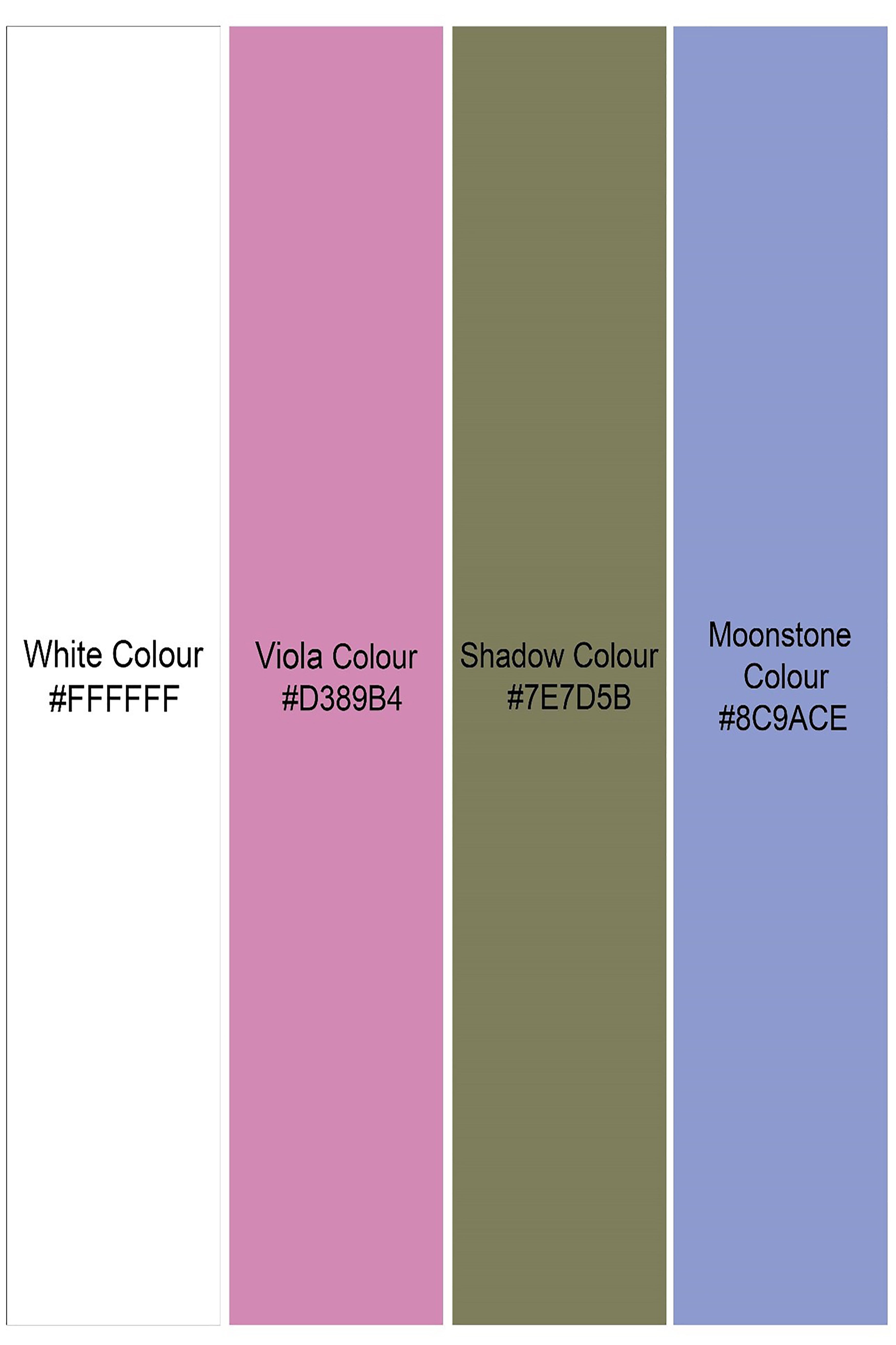 Ivory Flora-Bright White with Viola Pink and Shadow Green Ditsy Printed Lightweight Premium Cotton Shirt