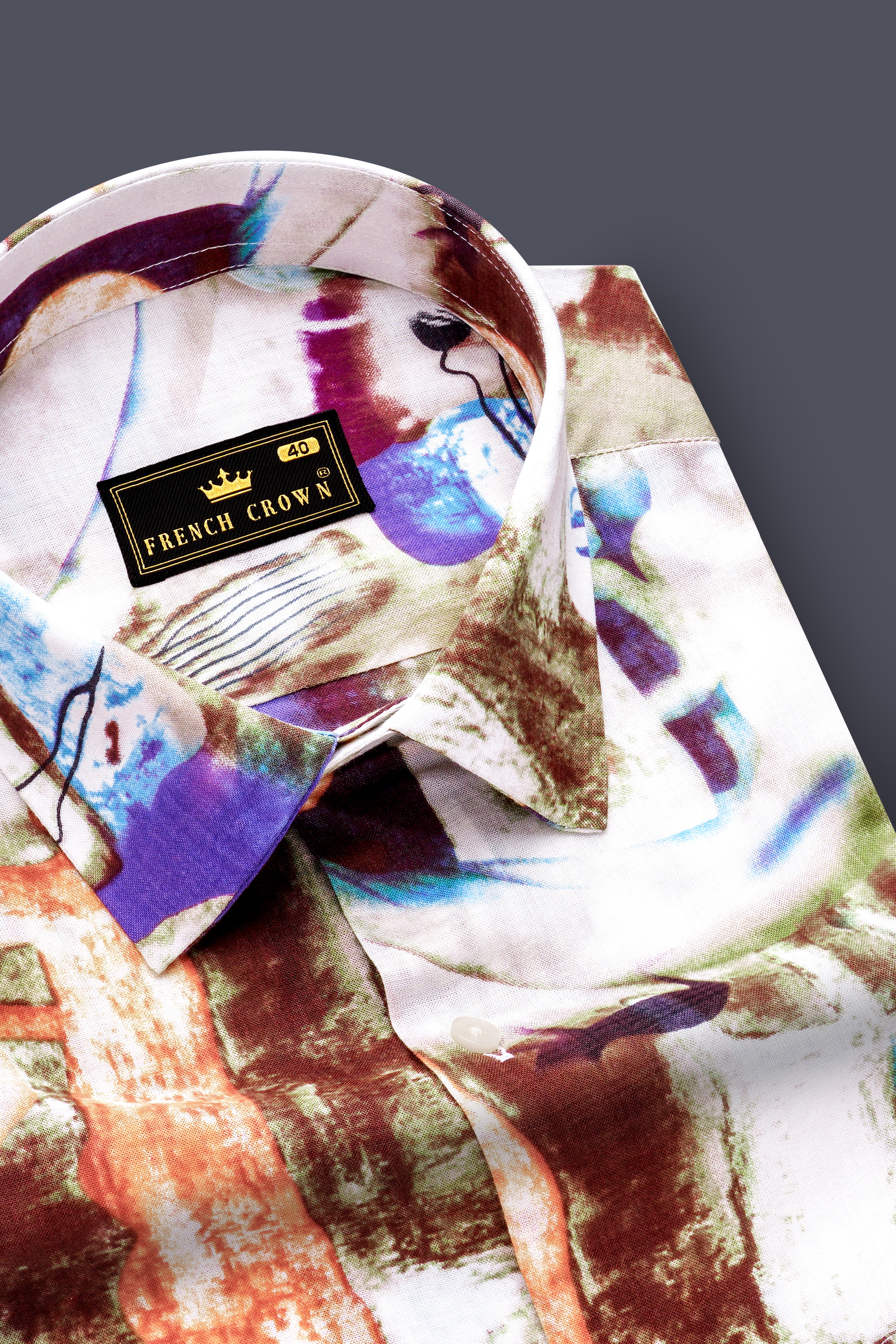 Bizarre Spice-Bizarre Cream with Nutmeg Brown Funky Printed Lightweight Premium Cotton Multicolor Casual Shirt