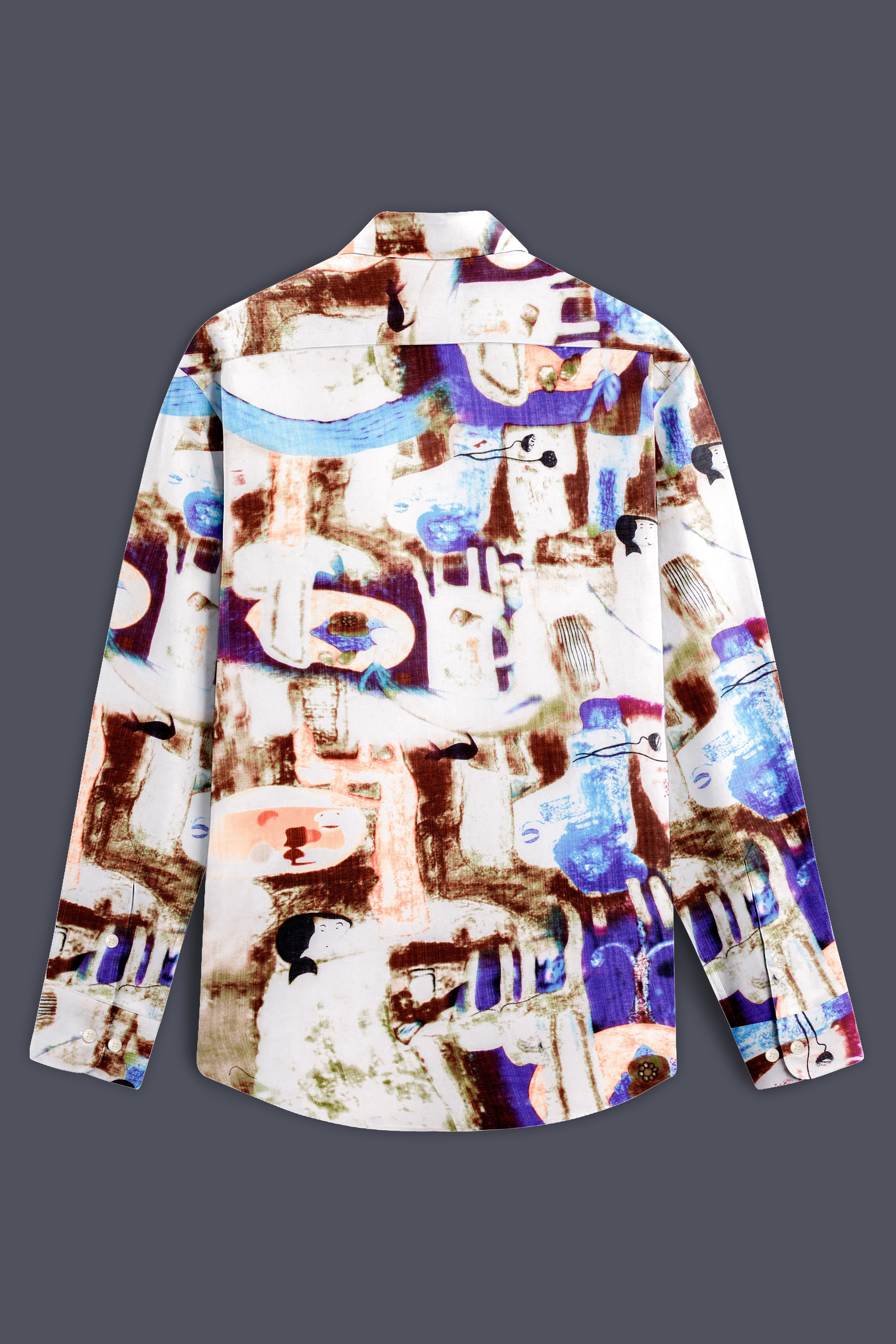 Bizarre Spice-Bizarre Cream with Nutmeg Brown Funky Printed Lightweight Premium Cotton Multicolor Casual Shirt