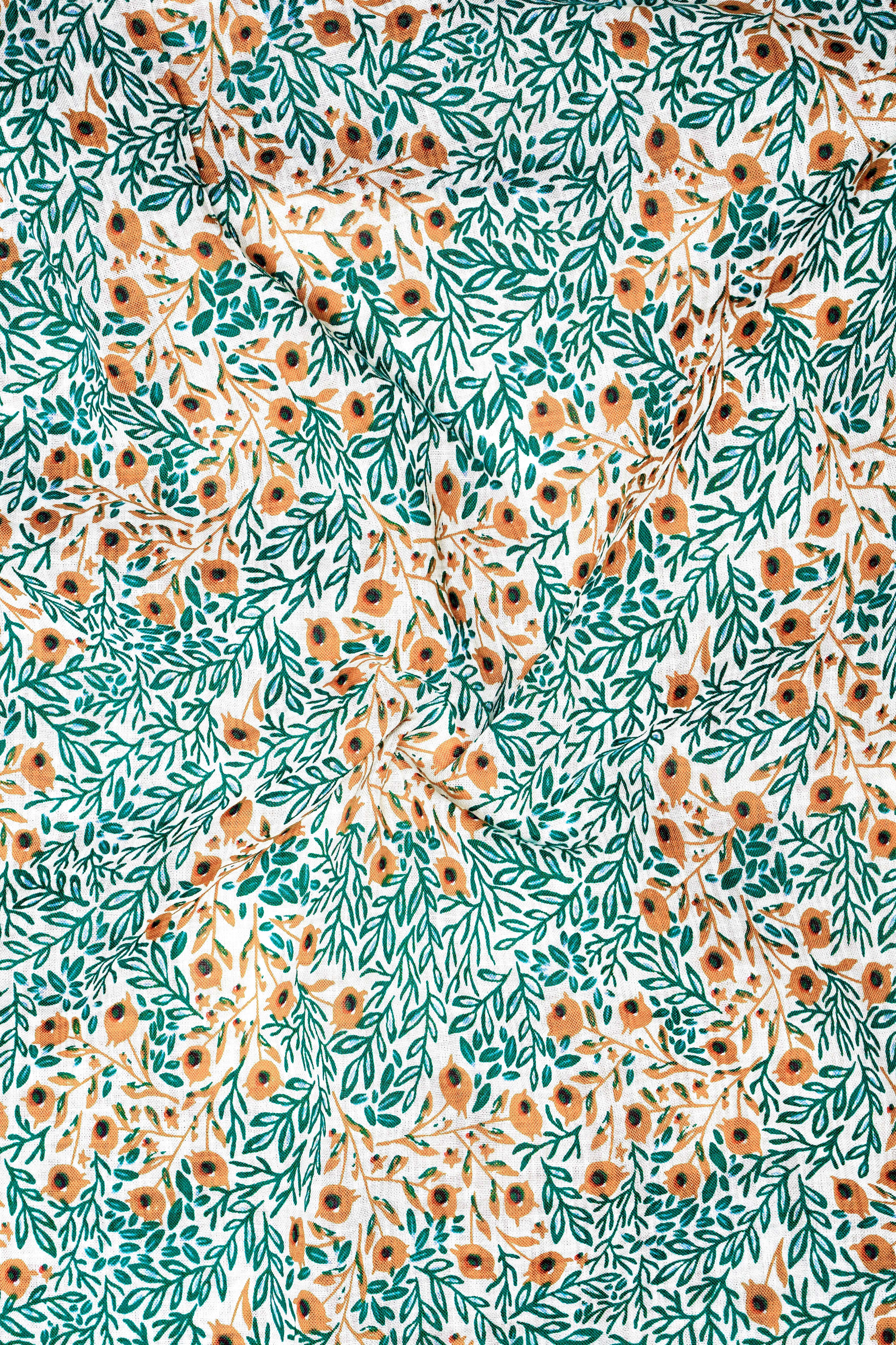 Tropical Breeze-Cyan Green with Ditsy Printed Lightweight Premium Cotton Casual Shirt