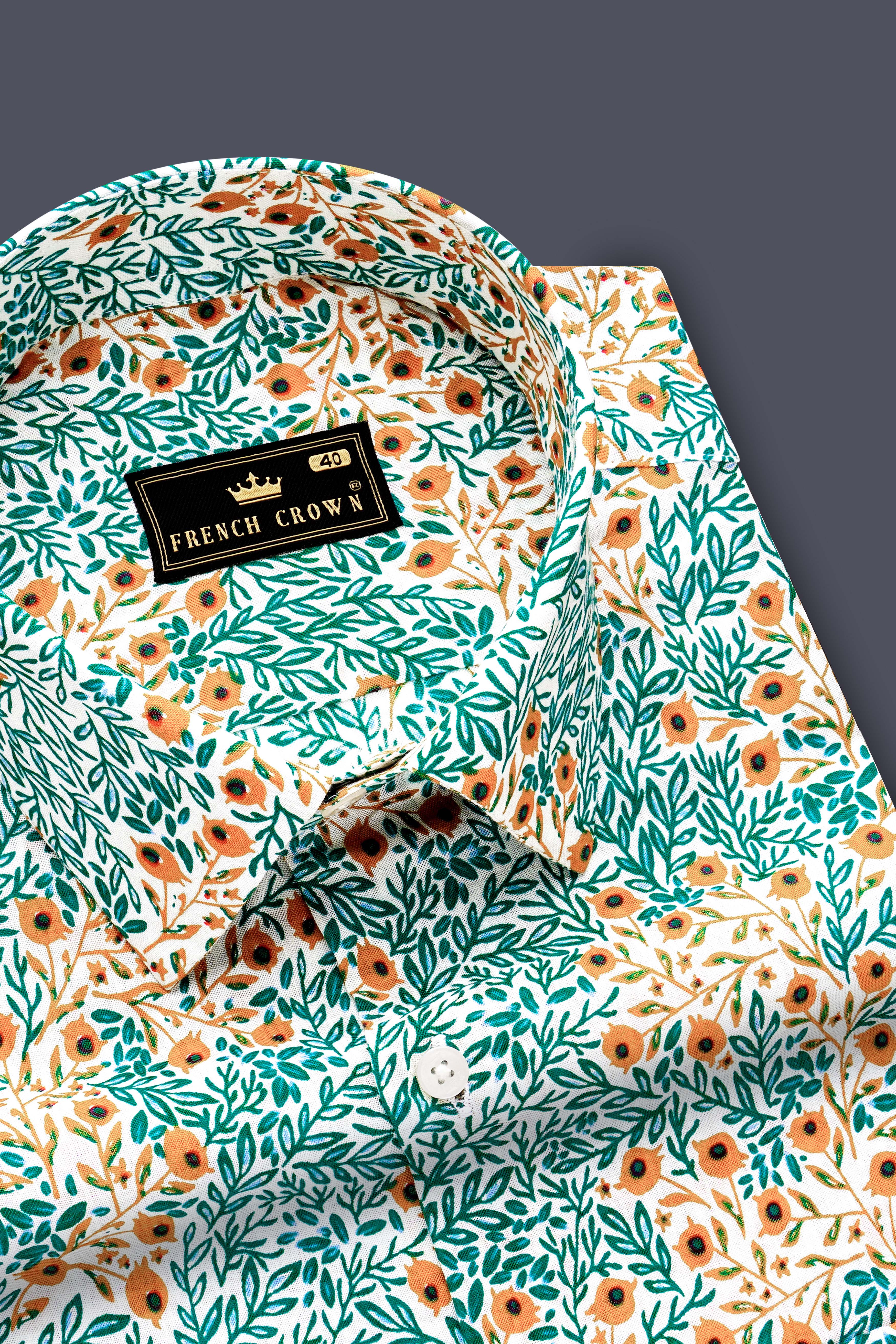 Tropical Breeze-Cyan Green with Ditsy Printed Lightweight Premium Cotton Casual Shirt