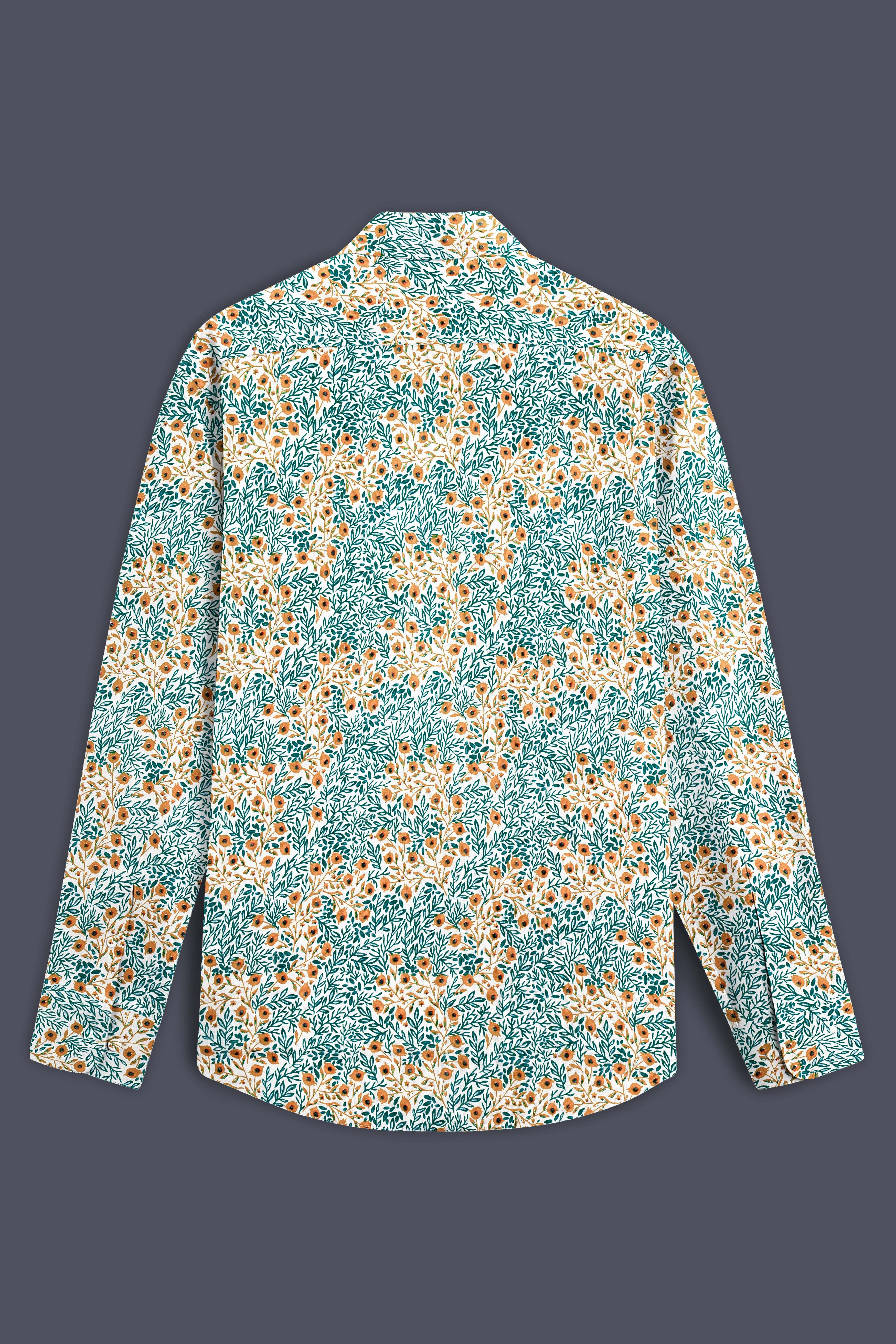 Tropical Breeze-Cyan Green with Ditsy Printed Lightweight Premium Cotton Casual Shirt
