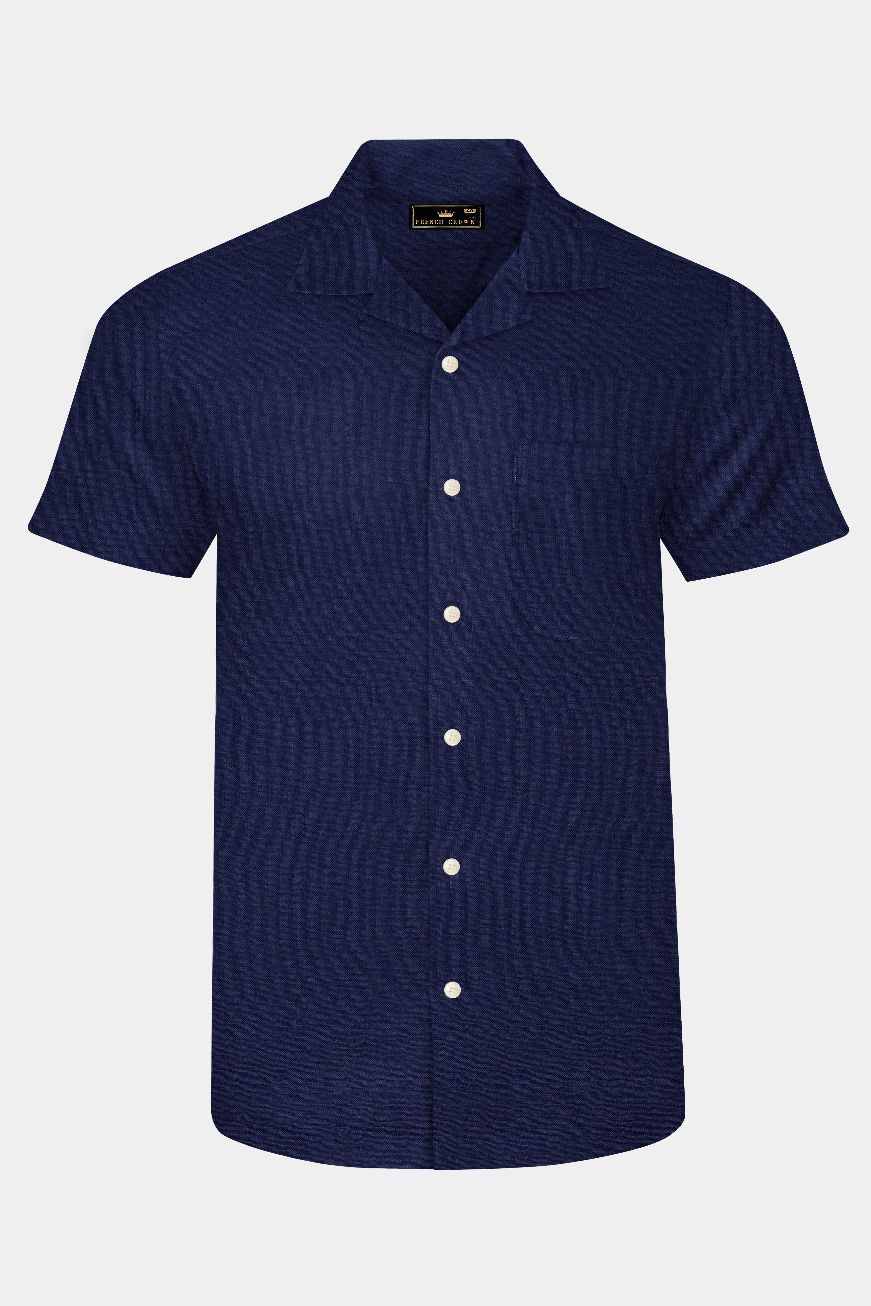 Coastal Charm-Azure Blue Solid Premium Luxuries Linen Casual Shirt