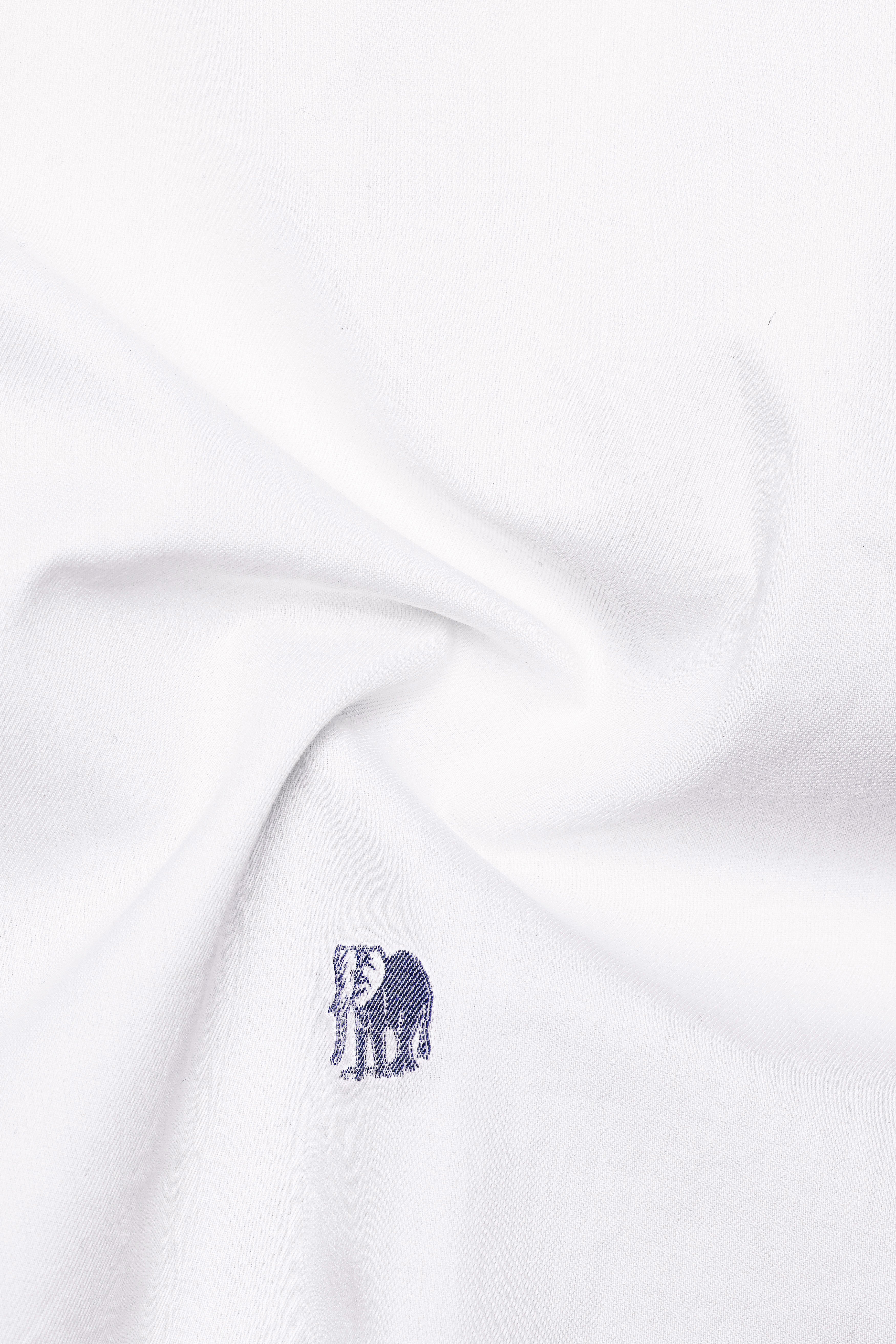 Safaari-Bright White Elephants Jacquard Butta Textured Premium Cotton Dress Shirt