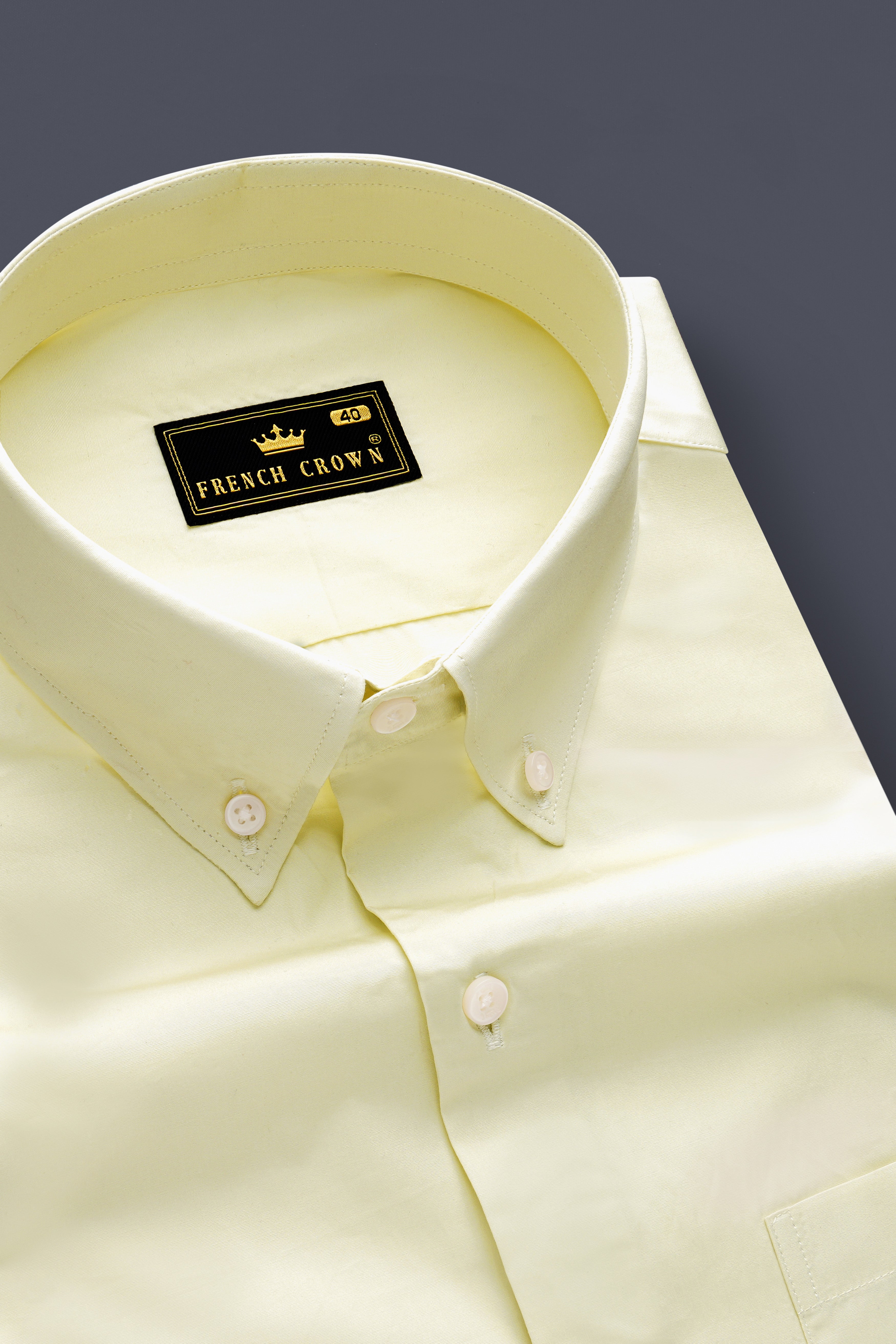 Solar Flare-Maize Yellow Solid Super Soft Premium Cotton Dress Shirt