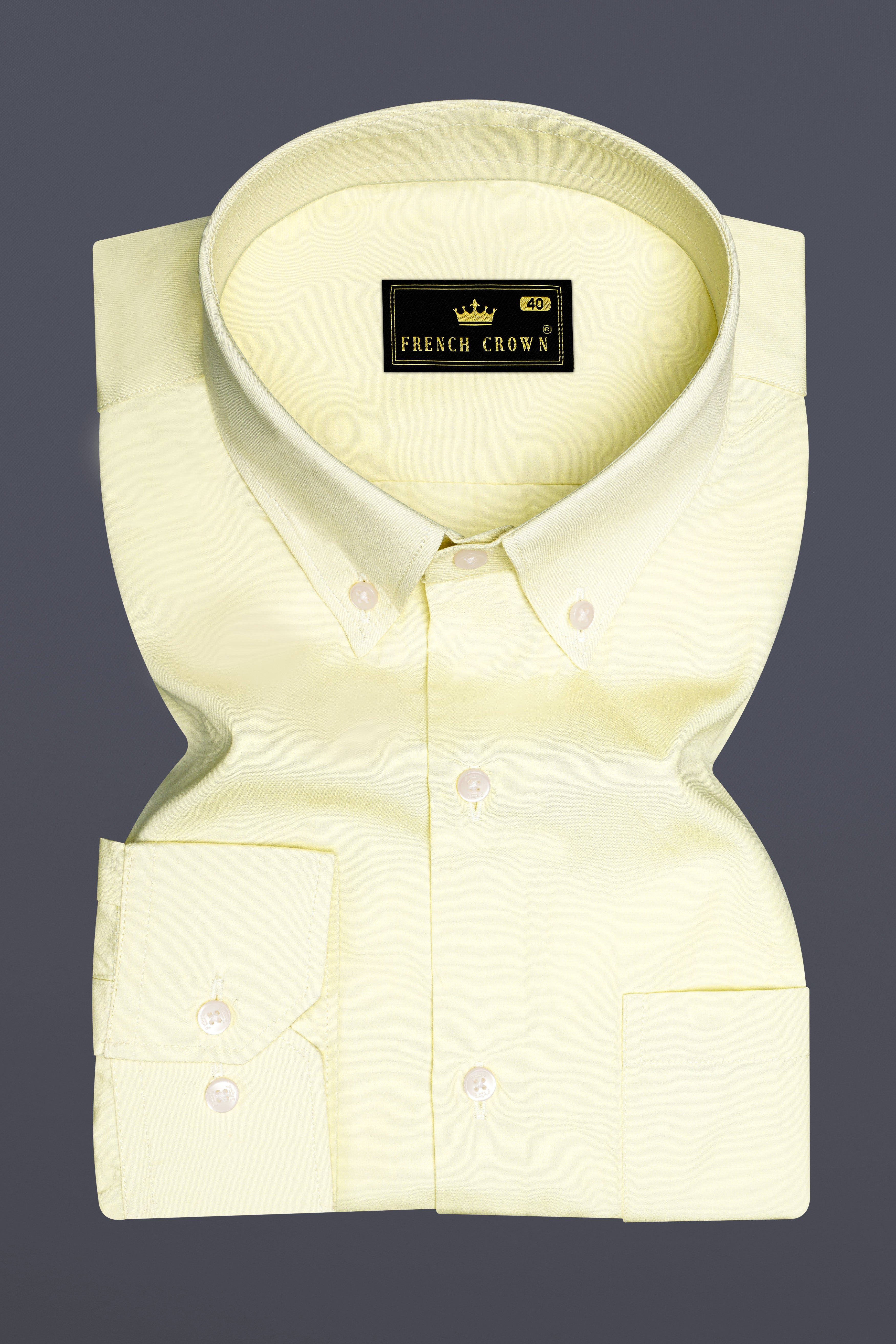 Solar Flare-Maize Yellow Solid Super Soft Premium Cotton Dress Shirt