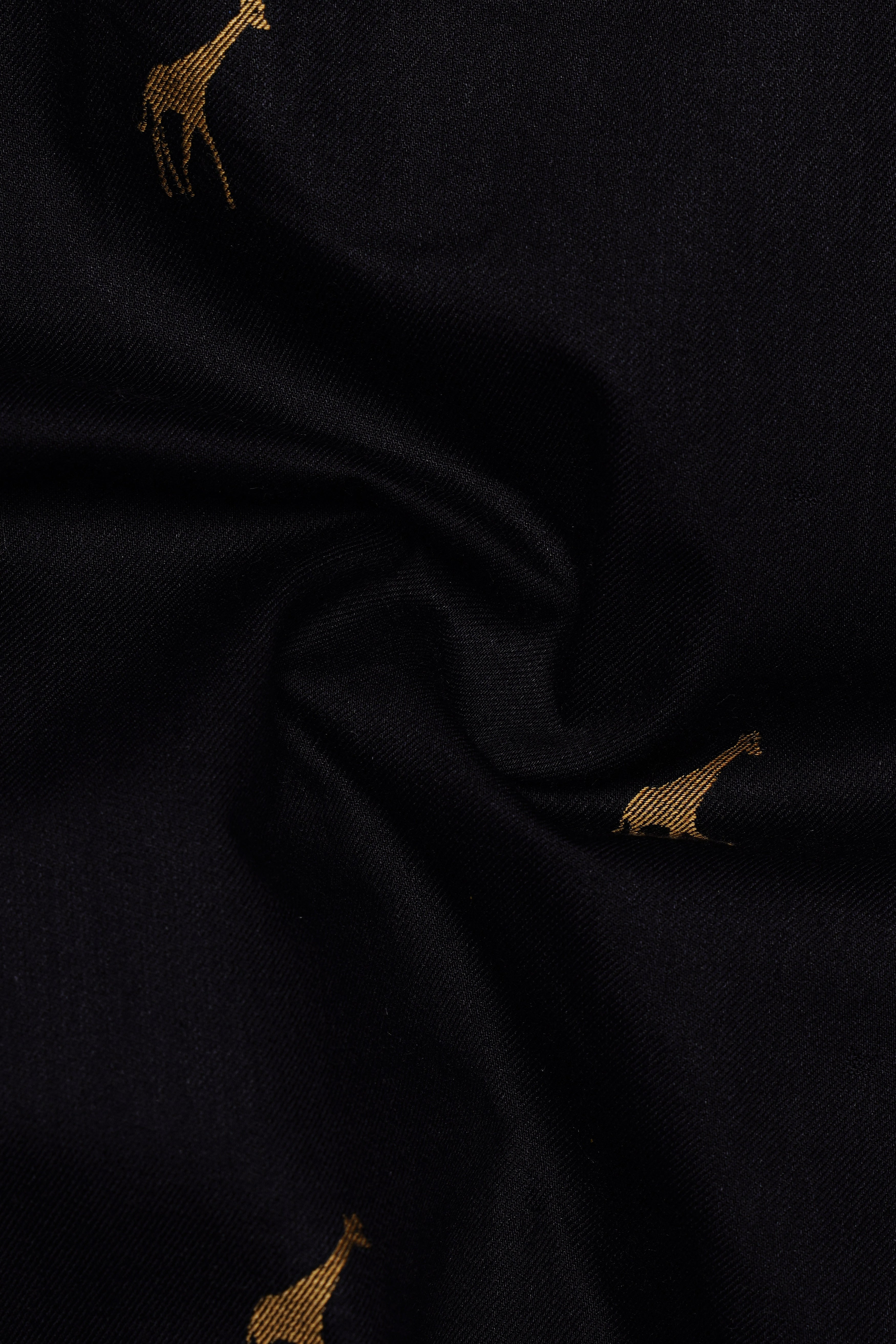 Giraffe Mystique-Jade Black Jacquard Butta Textured Premium Cotton Dress Shirt