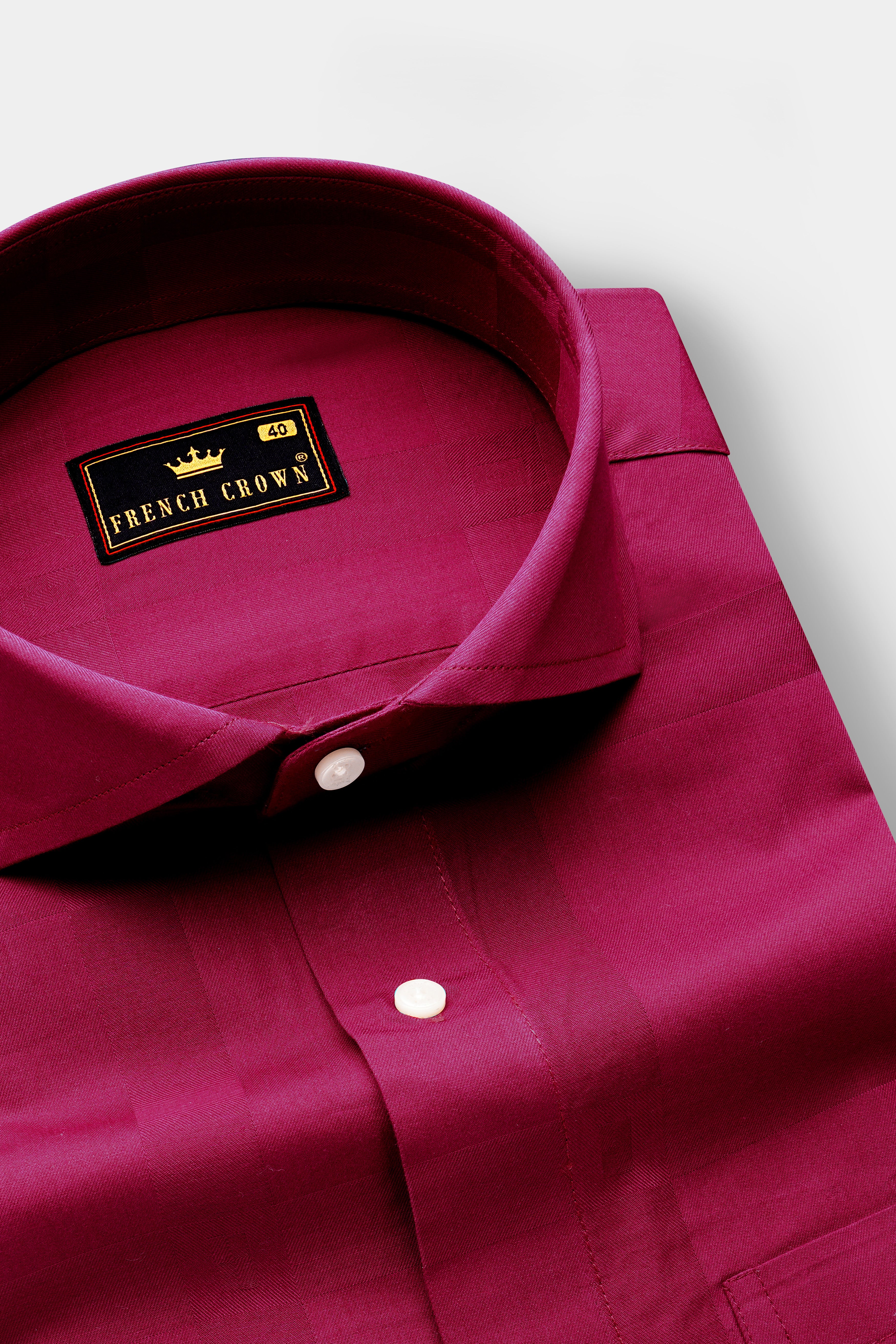 Violet Glow-Mulberry Pink Dobby Textured Premium Giza Cotton Dress Shirt
