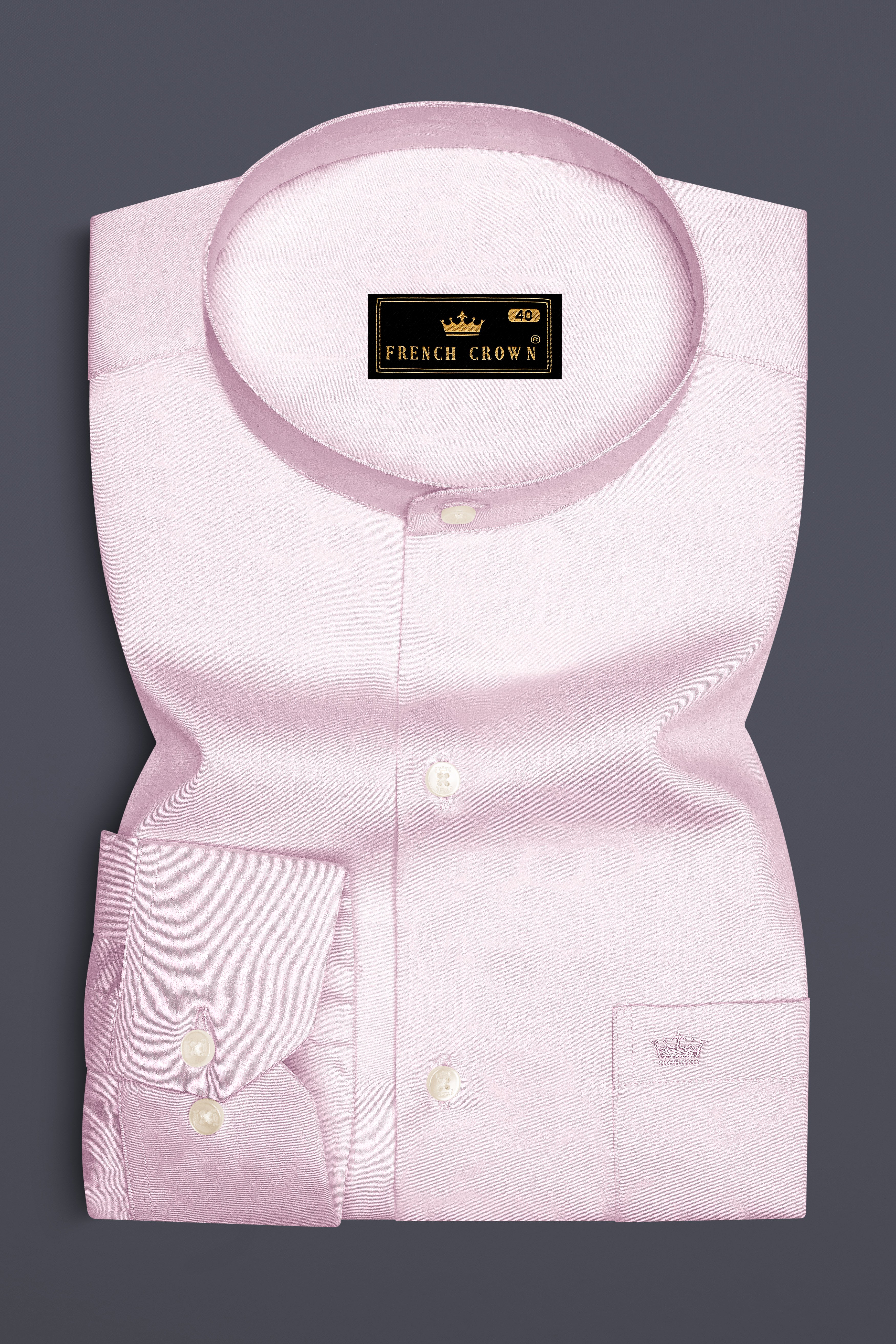 Rose Luxe-Thistle Pink Solid Subtle Sheen Super Soft Premium Cotton Semi Formal Mandarin Collar Shirt 13588-M-38, 13588-M-H-38, 13588-M-39, 13588-M-H-39, 13588-M-40, 13588-M-H-40, 13588-M-42, 13588-M-H-42, 13588-M-44, 13588-M-H-44, 13588-M-46, 13588-M-H-46, 13588-M-48, 13588-M-H-48, 13588-M-50, 13588-M-H-50, 13588-M-52, 13588-M-H-52