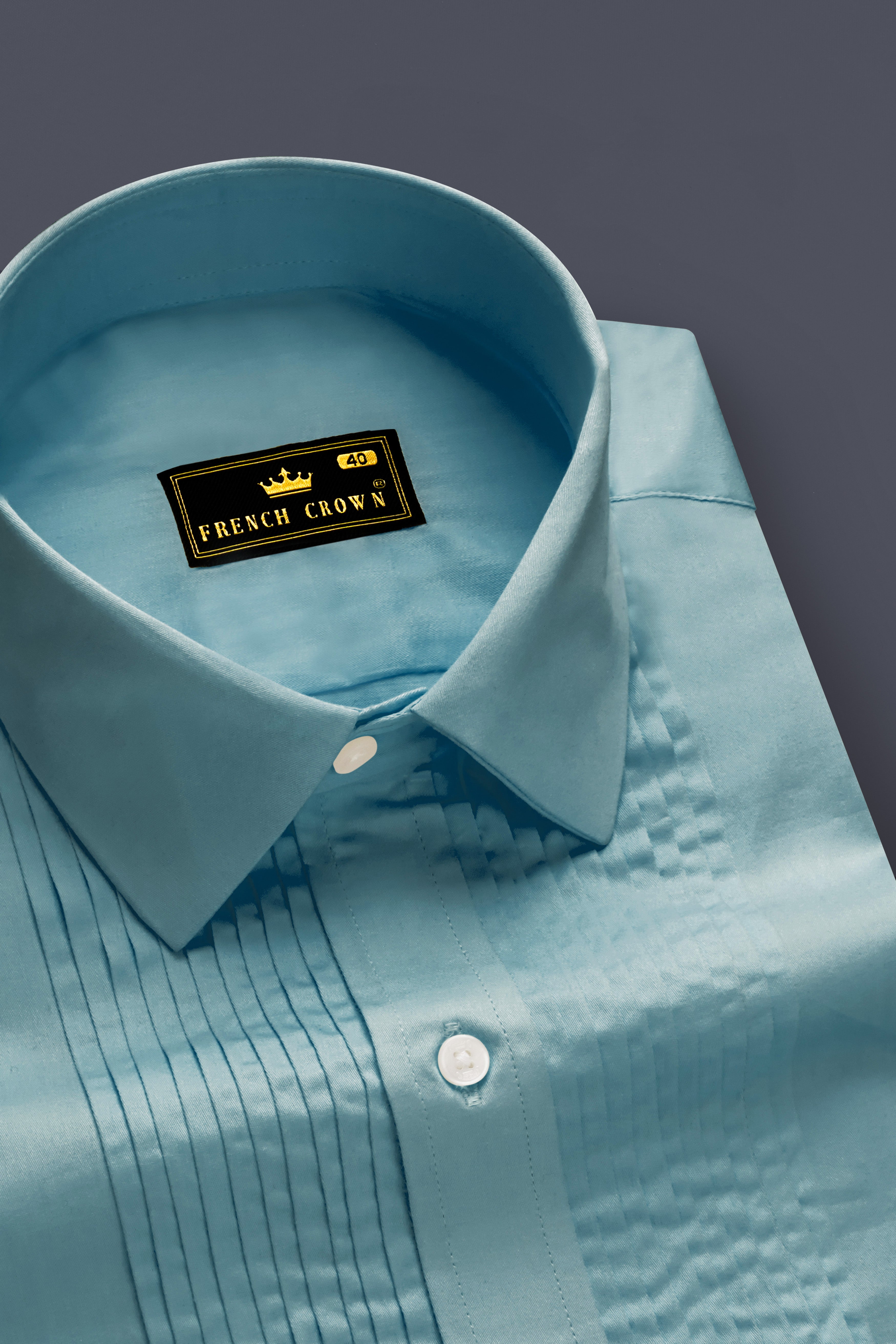 Azure Mist-Cyan Opaque Blue Subtle Sheen Super Soft Premium Cotton Tuxedo Shirt 13598-TXD-38, 13598-TXD-H-38, 13598-TXD-39, 13598-TXD-H-39, 13598-TXD-40, 13598-TXD-H-40, 13598-TXD-42, 13598-TXD-H-42, 13598-TXD-44, 13598-TXD-H-44, 13598-TXD-46, 13598-TXD-H-46, 13598-TXD-48, 13598-TXD-H-48, 13598-TXD-50, 13598-TXD-H-50, 13598-TXD-52, 13598-TXD-H-52